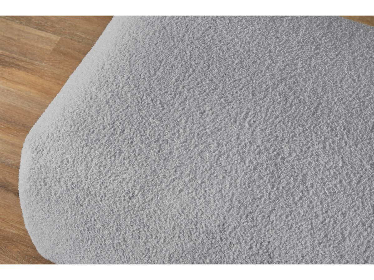 Bobochic Envy Schlafsofa 3-Sitzer mit Bettkasten und rechteckigem Pouf Bouclé-Stoff Hellgrau