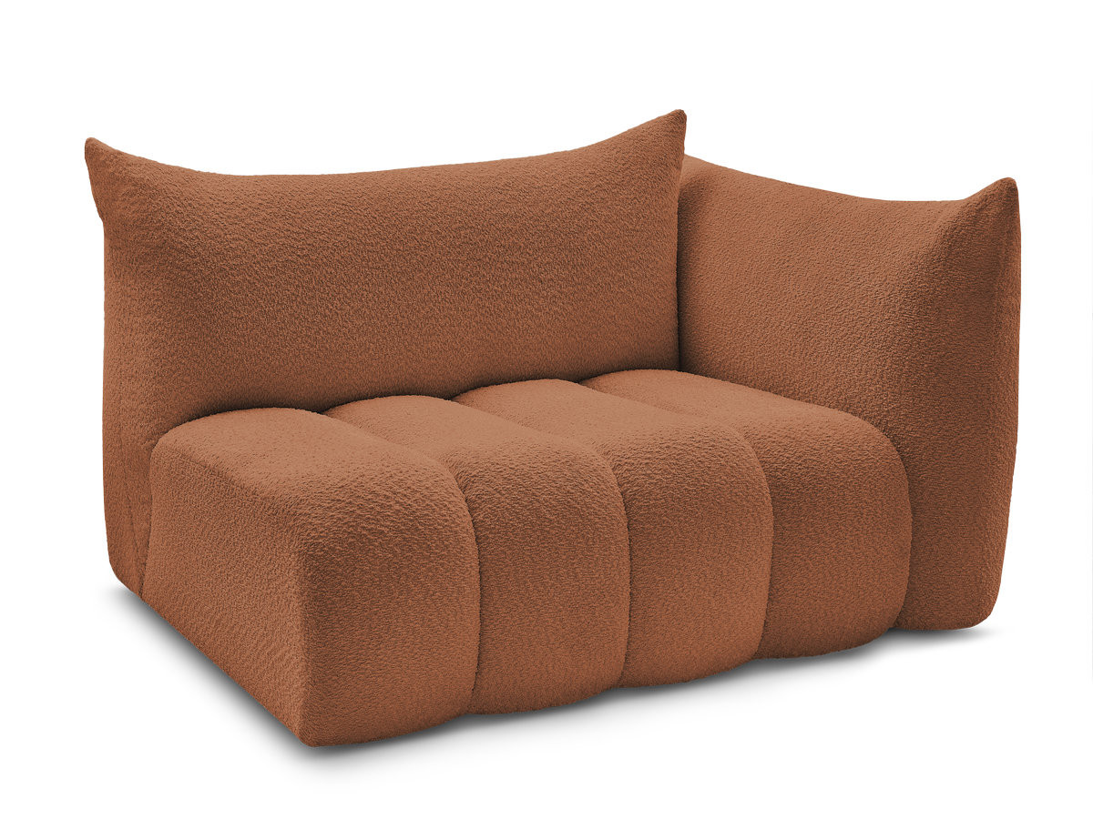 Bobochic Azra Sofamodul 2-Sitzer 143 × 112 cm Bouclé-Stoff Orange Ecke rechts