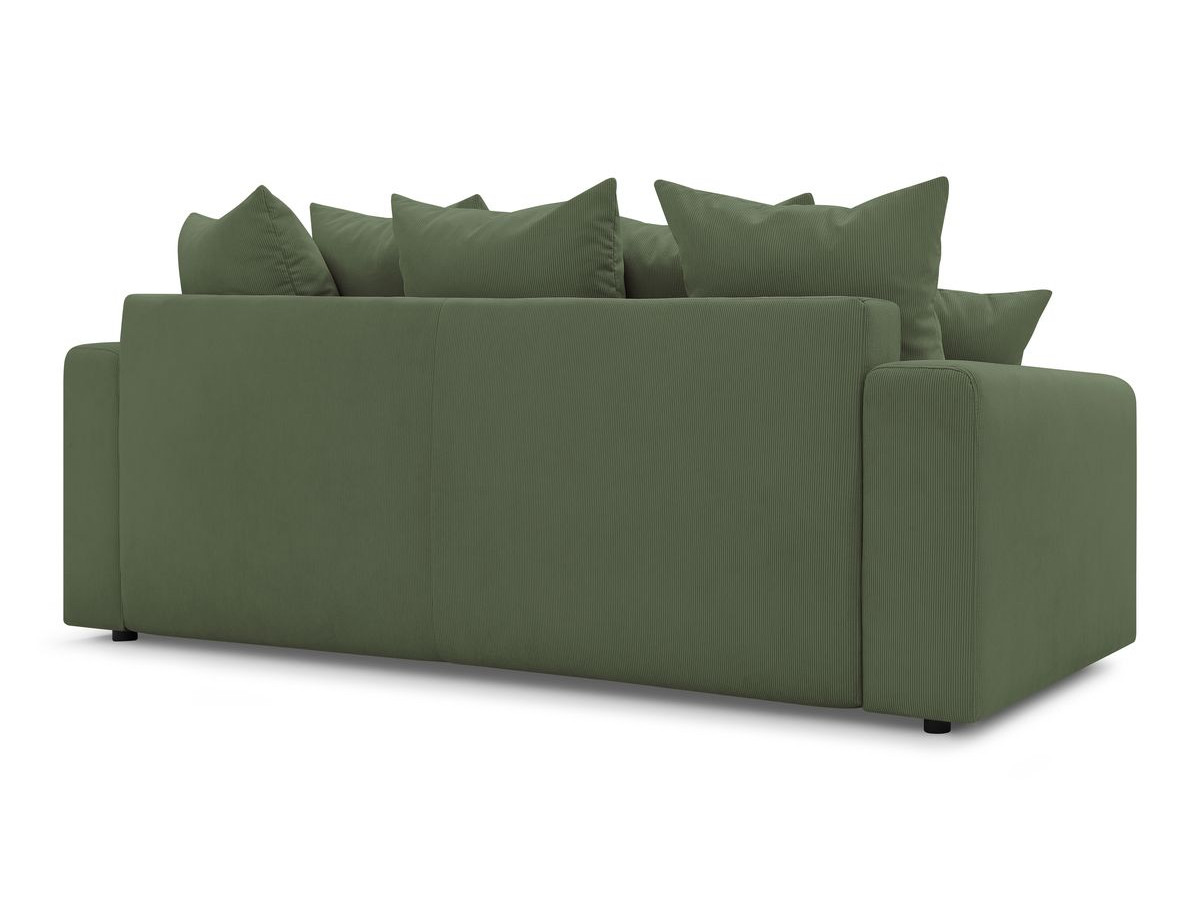 Bobochic Envy Schlafsofa 3-Sitzer mit Bettkasten und Pouf Cordsamt Grün