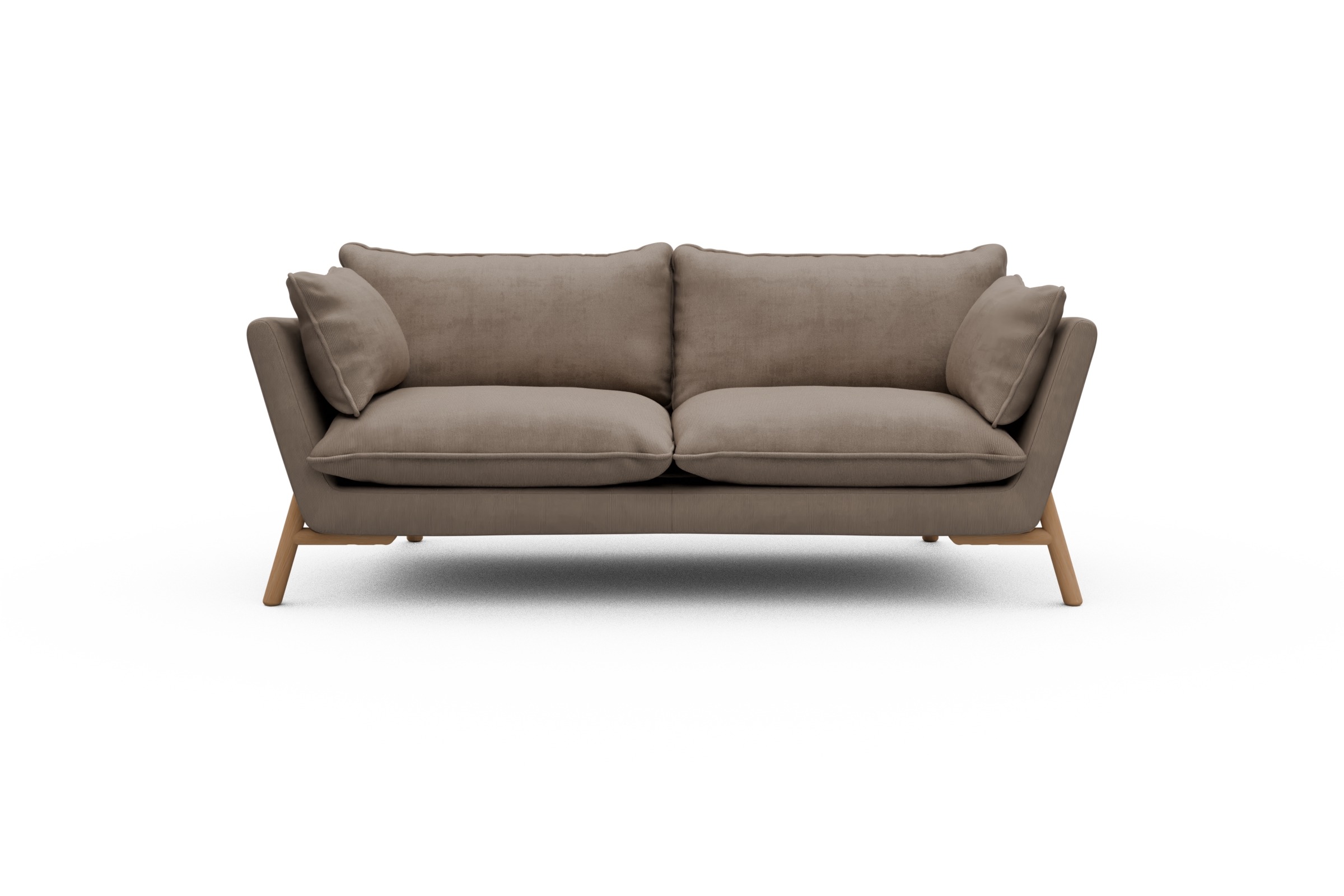 Skandi Home Sofa Emil PREMIUM 2-Sitzer Beinfarbe Eiche Natur Cordufine-Beige moebelfaktor