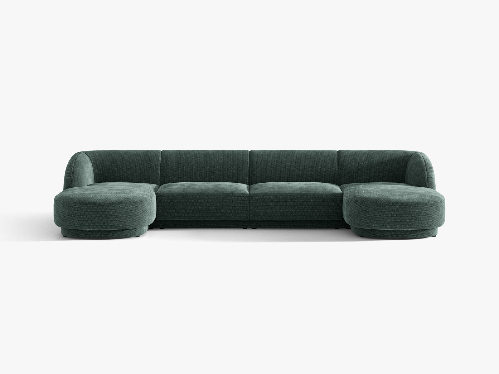 Micadoni Panorama-Sofa Miley 5-Sitzer Chenille Haga Petrol