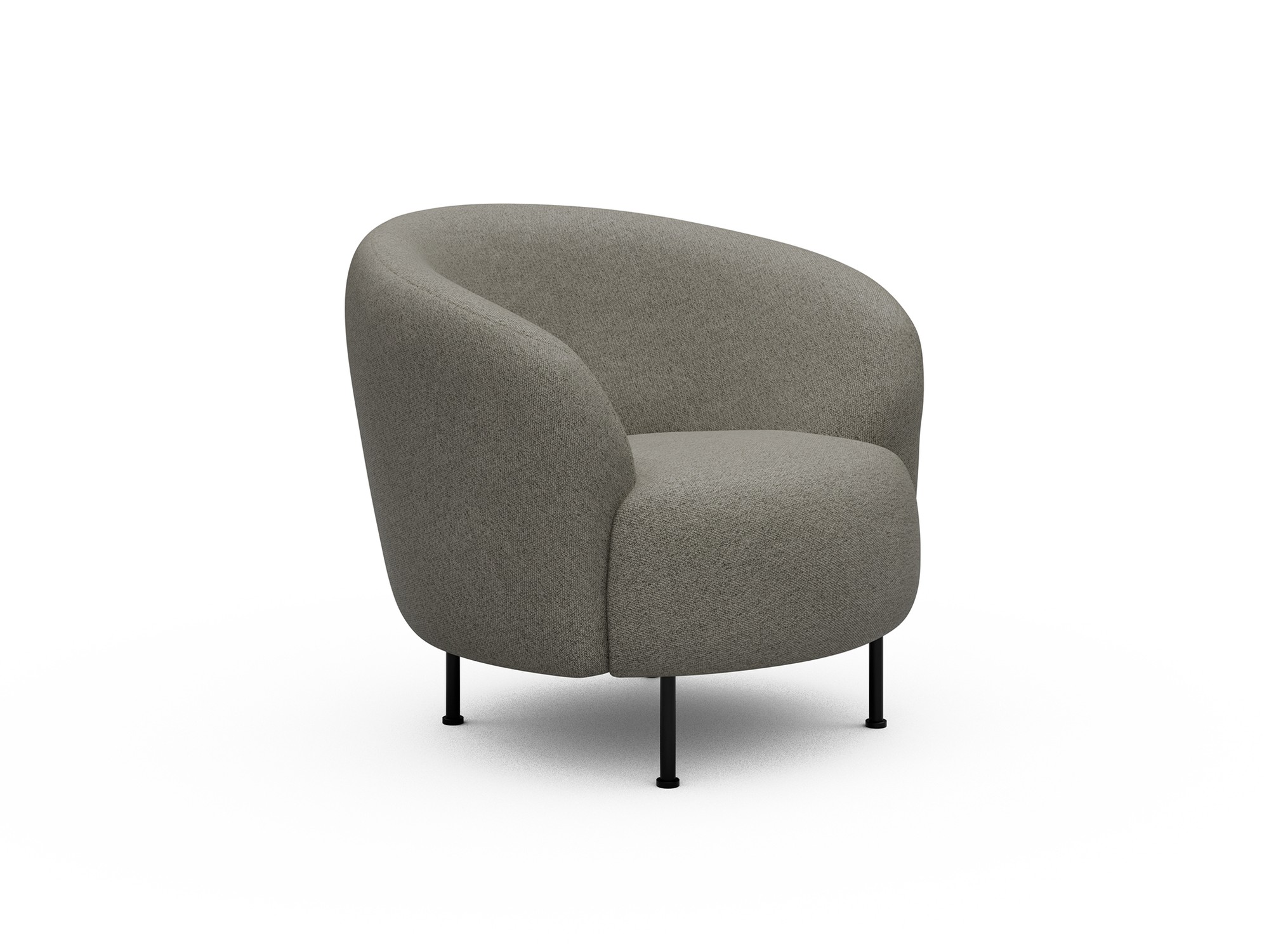 Sessel Ronda Metallbeine Schwarz Strukturierter Stoff Denari 486-Warm-Grey