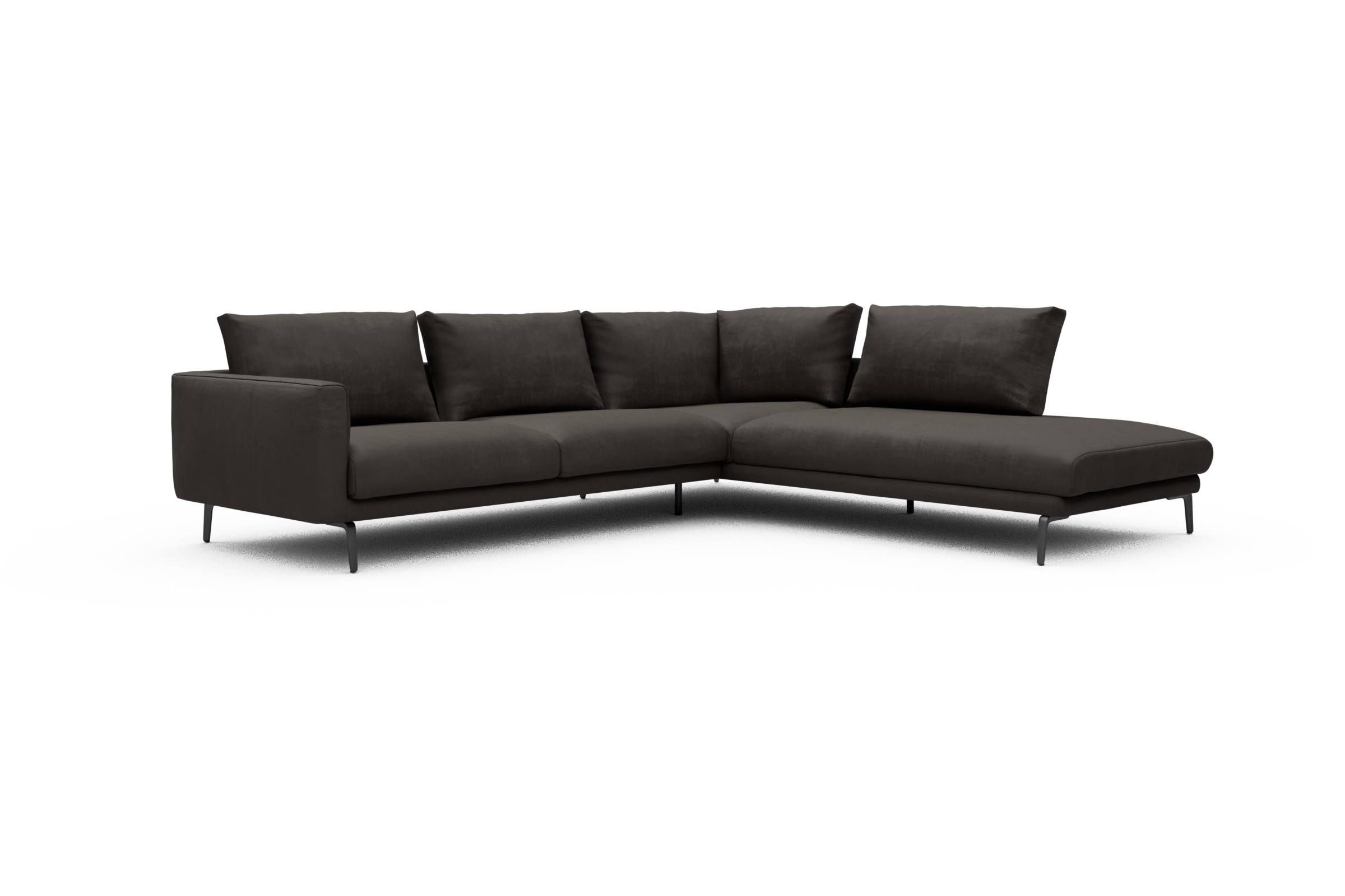 Ecksofa Karl Relax-Ecke rechts mit 2,5-Sitzer Cordufine-Taupe