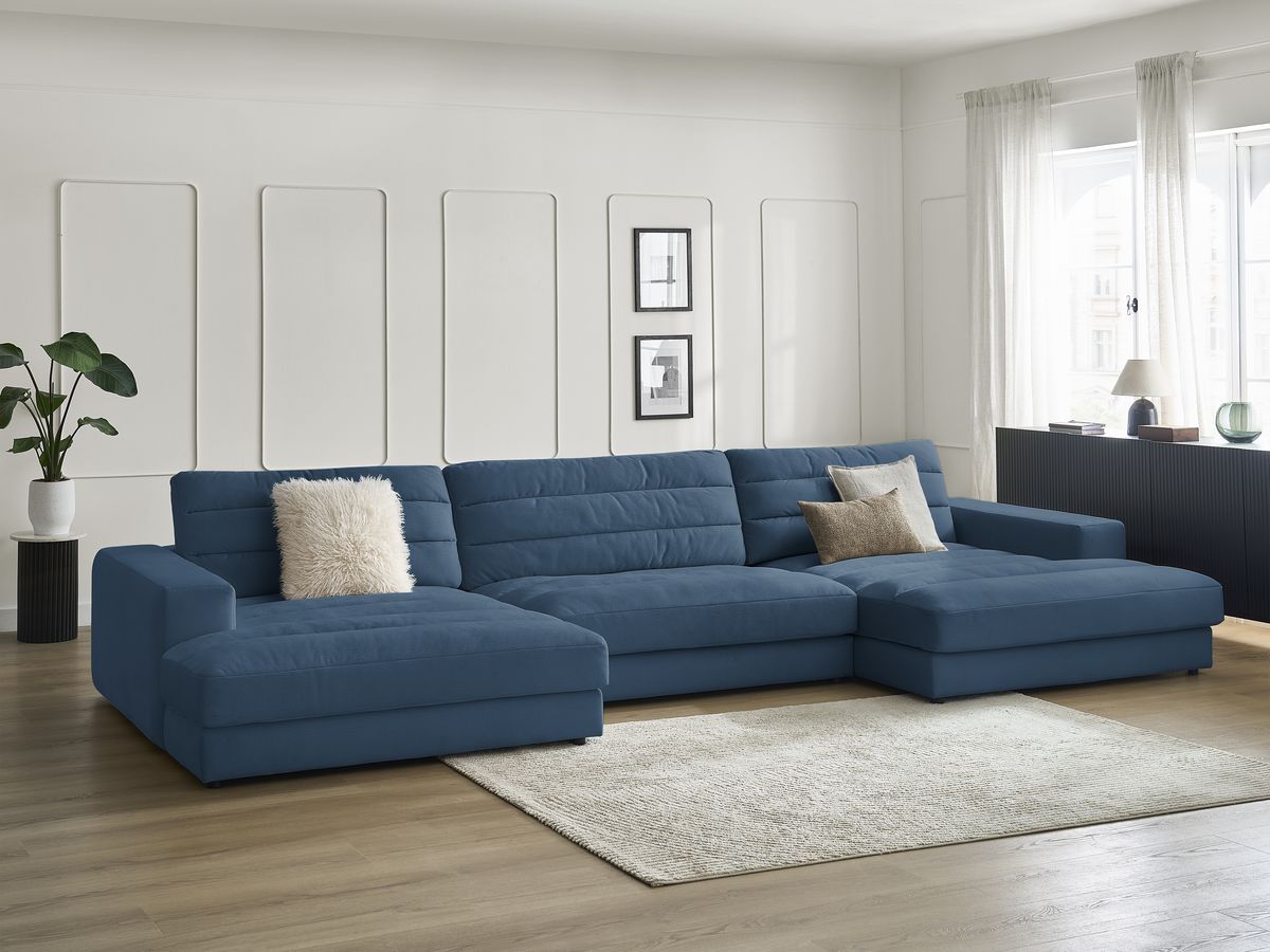 Bobochic Sierra Wohnlandschaft Samt Dunkelblau