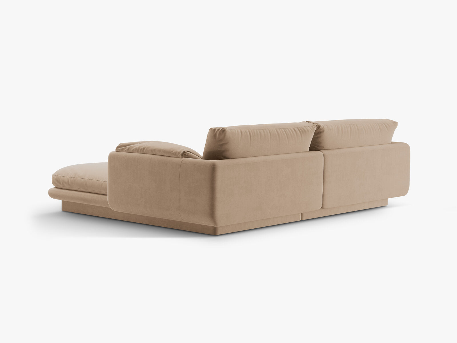 Micadoni Ecksofa Torino 3-Sitzer Links Samt Sand