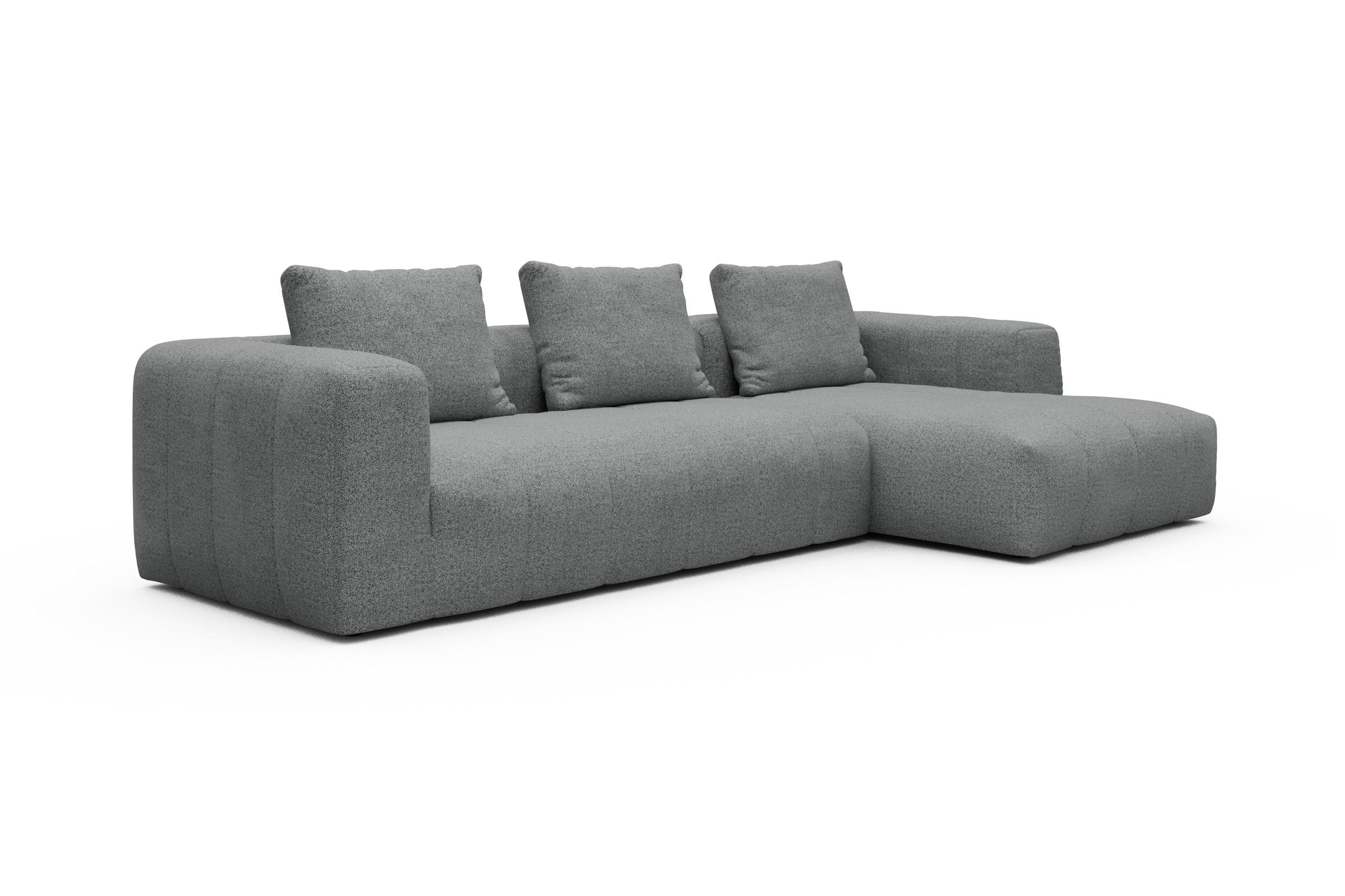 Ecksofa Hugo 2,5-Sitzer Armlehne links mit Chaiselongue Aivi-Gravet-Grey