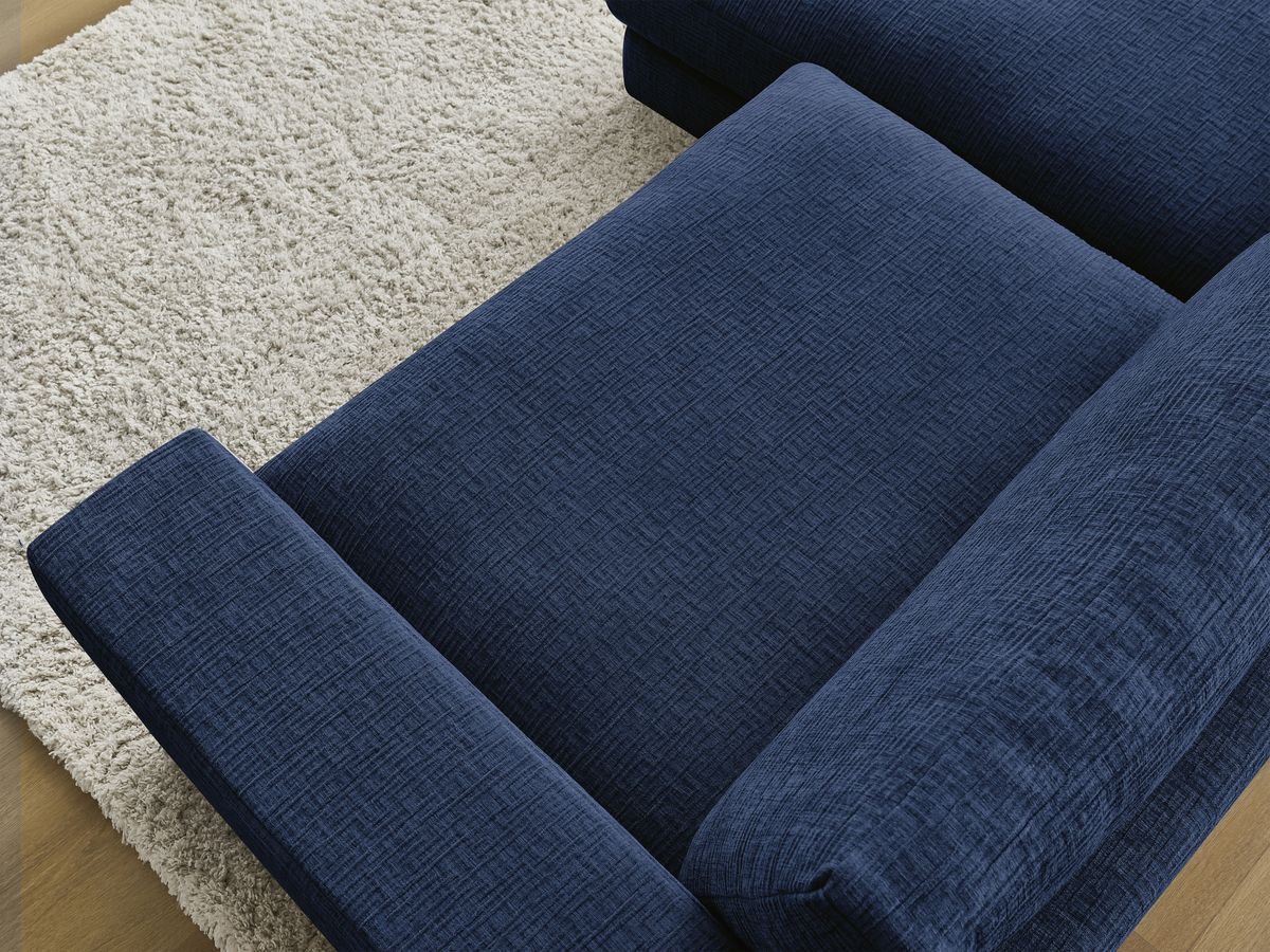 Bobochic Leonard Ecksofa 234 × 159 cm Strukturstoff Dunkelblau Ecke links