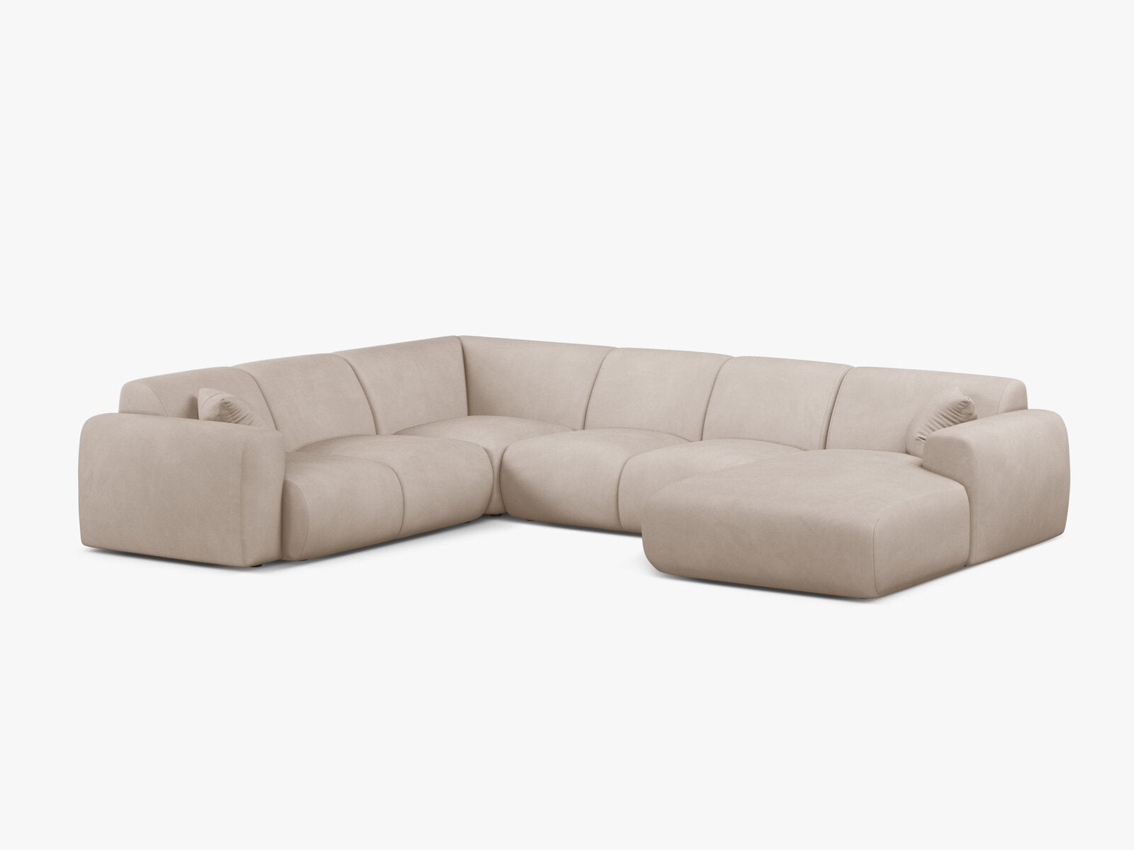 Micadoni Molino Panoramasofa 6-Sitzer Links Chenille Rebel Beige