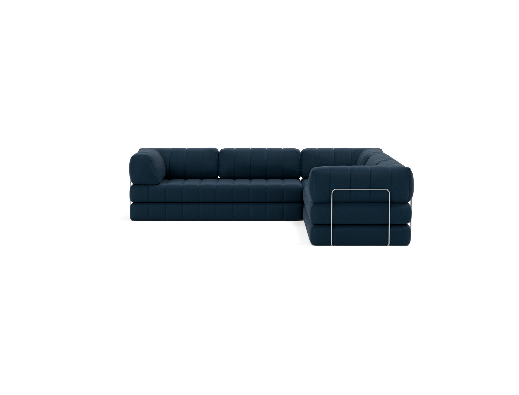 Eck-Schlafsofa CozyPad mit Armlehnen Flachgewebe Mixed Dance 528-Blue