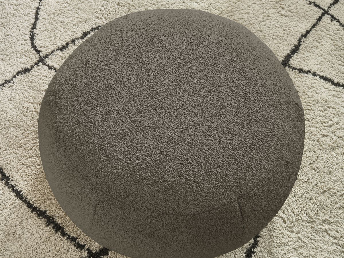 Bobochic Hayden Pouf, rund Bouclé-Stoff Braun, 76 cm