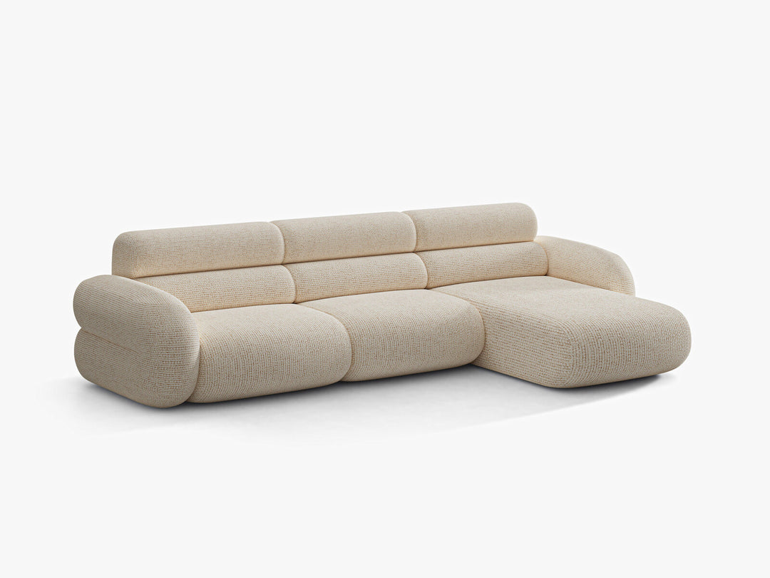 Micadoni Neo Ecksofa 4-Sitzer Rechts Chenille SILENCIO Helles Beige