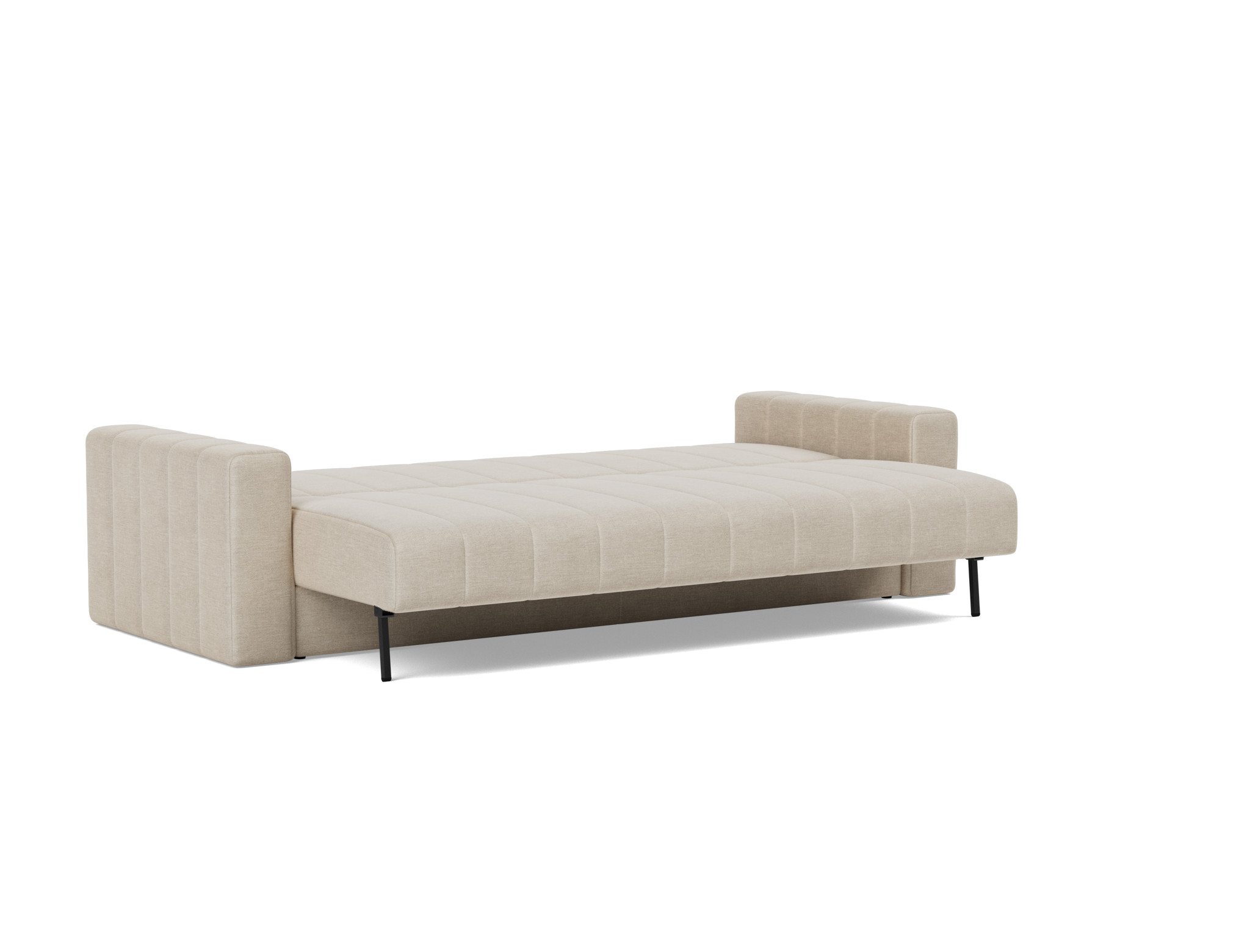 Schlafsofa Akello mit Armlehnen Flachgewebe Phobos 586-Latte