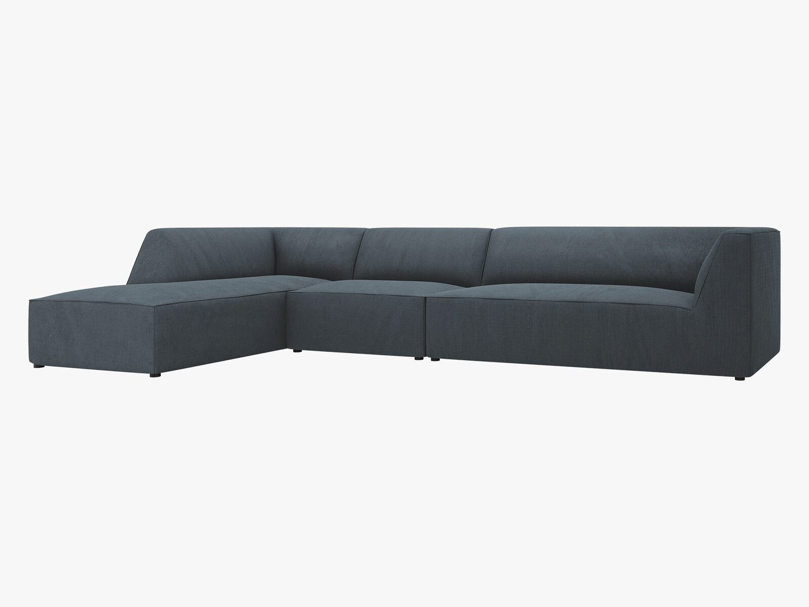 Micadoni Ecksofa Ruby 5-Sitzer Links Kord Scala Blau