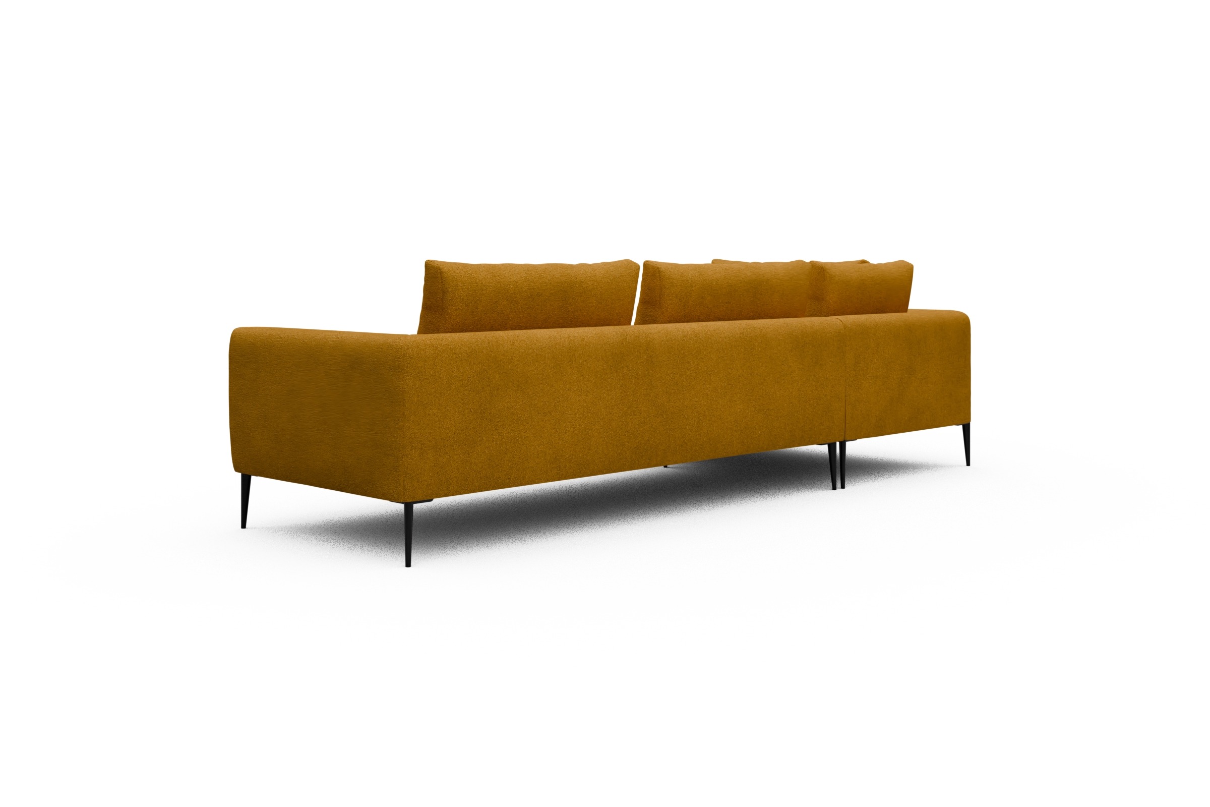 Ecksofa Paul Relax-Ecke rechts mit 3-Sitzer Boucle-Ochre