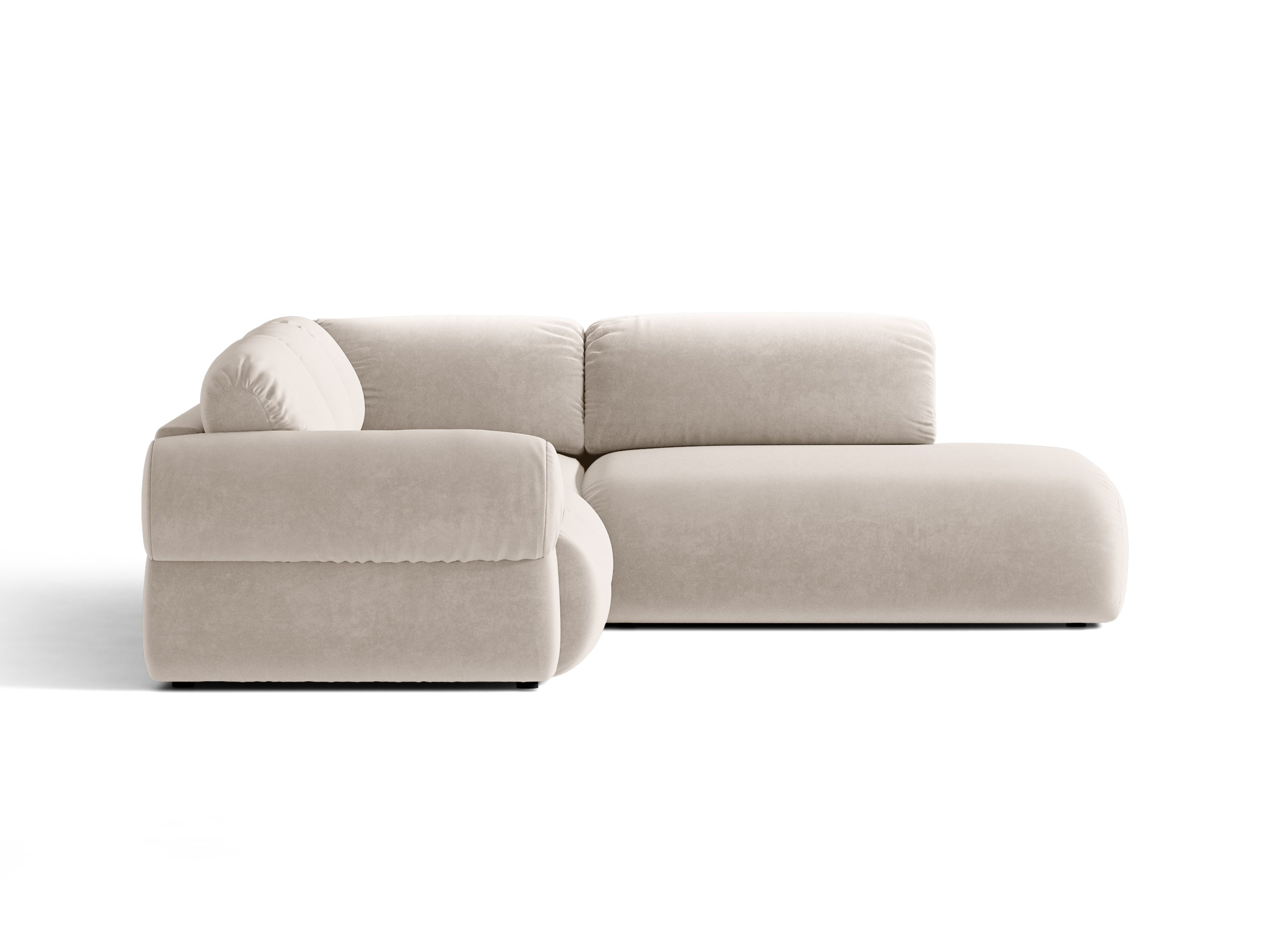 Micadoni Ophelia Ecksofa 289 cm Rechts Samt Salvador Beige