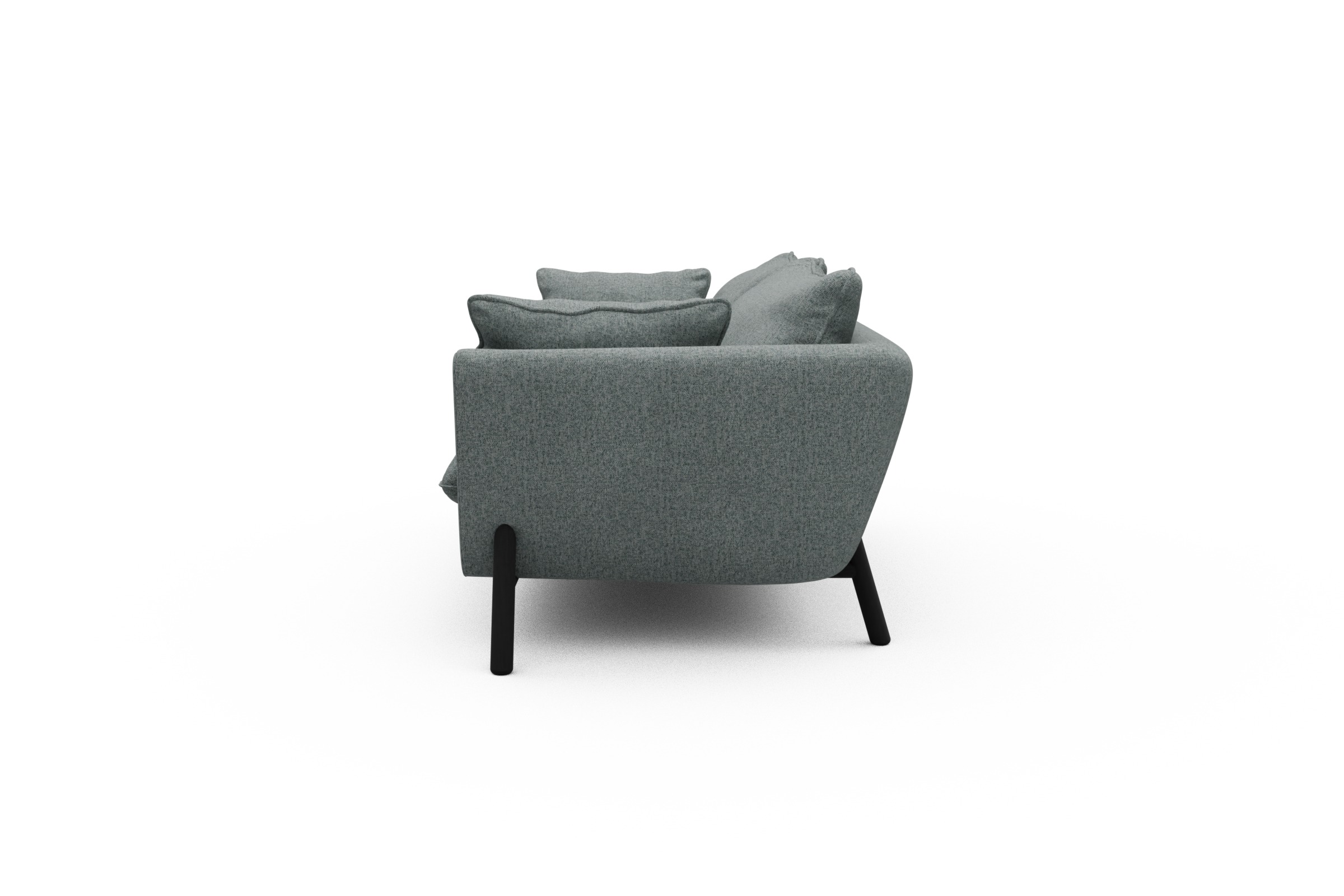 Sofa Emil PREMIUM 2-Sitzer Beinfarbe Eiche Schwarz Casone-Light-Mixed-Green