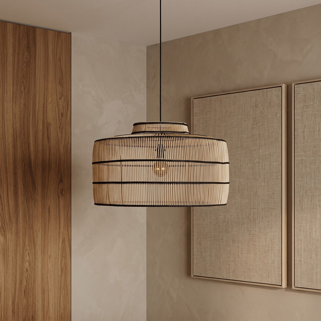 Raw Materials Pendelleuchte Stella Rattan