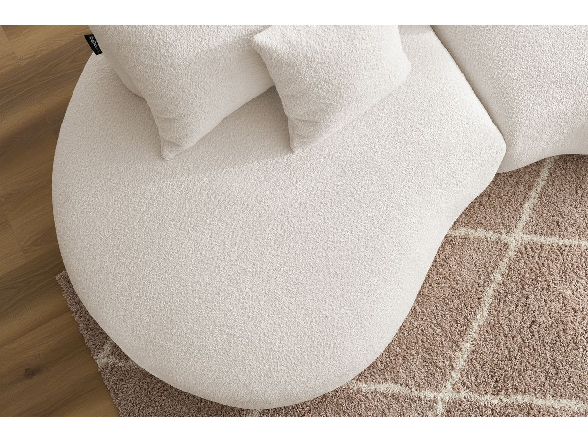 Bobochic Saint-germain Sofa 3-Sitzer Bouclé-Stoff Weiß