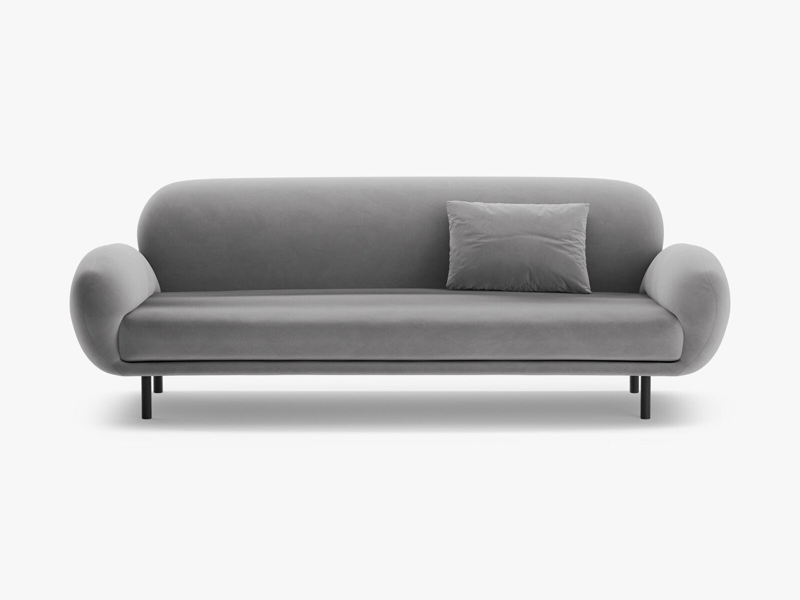 Micadoni Sofa Poppy 3-Sitzer Samt Casino Hellgrau