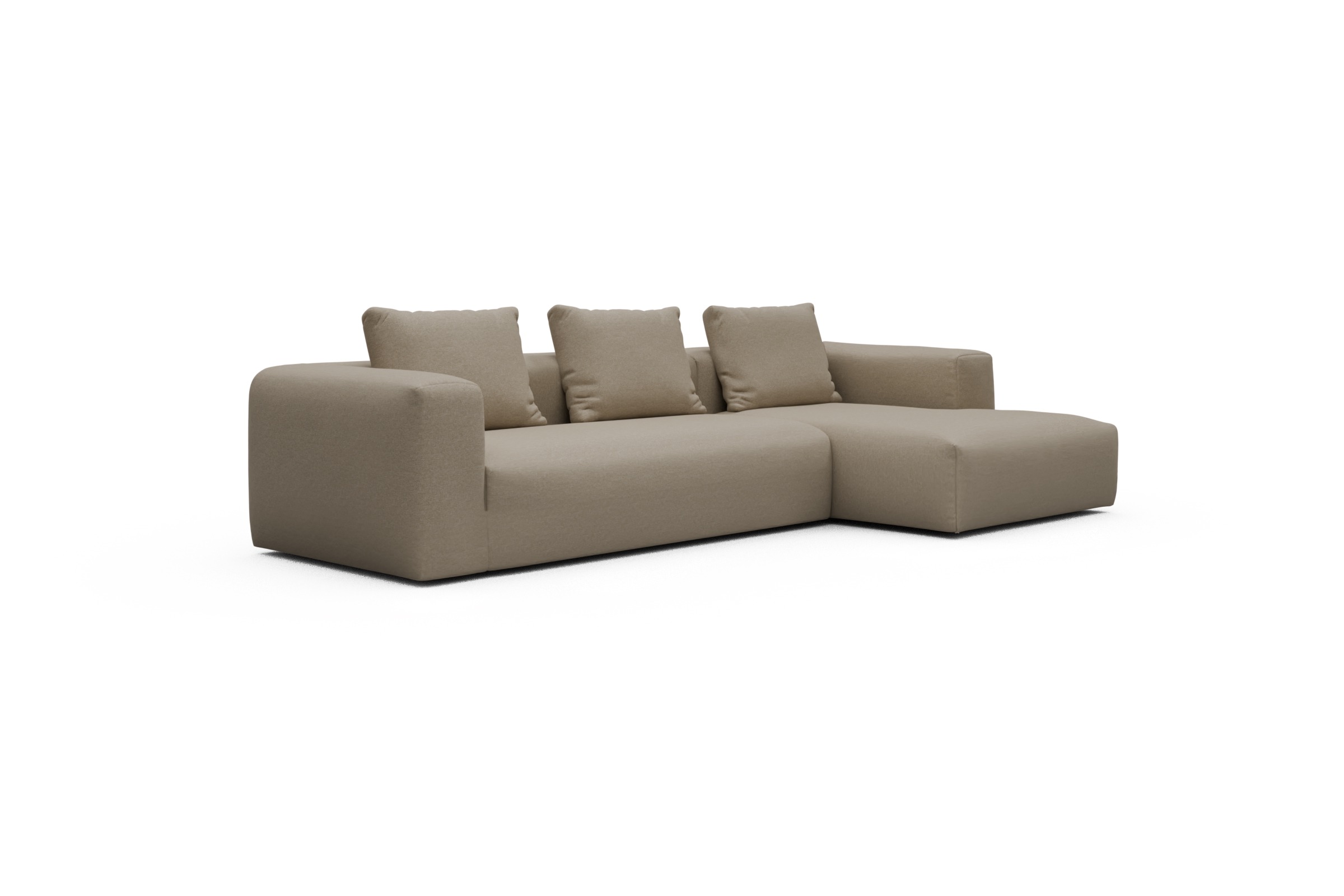 Ecksofa Fred Chaiselongue rechts mit 2,5-Sitzer Satya-Natural