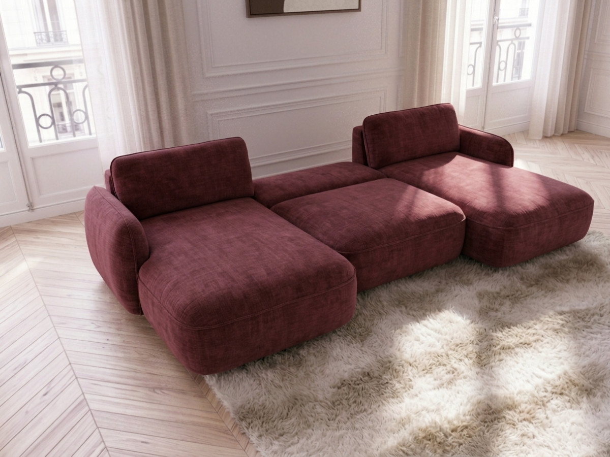 Bobochic Celeste Wohnlandschaft Chenille Rot