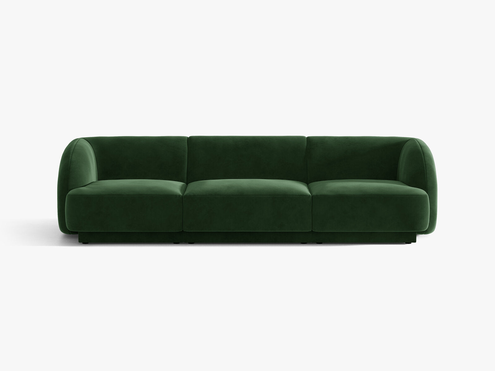 Micadoni Sofa Miley 3-Sitzer Samt Venus Flaschengrün