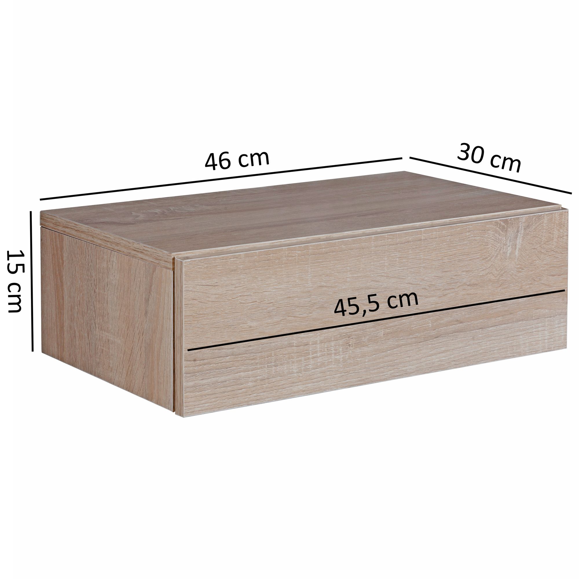 Nachttisch Nyksund Sonoma 46 × 30 × 15 cm