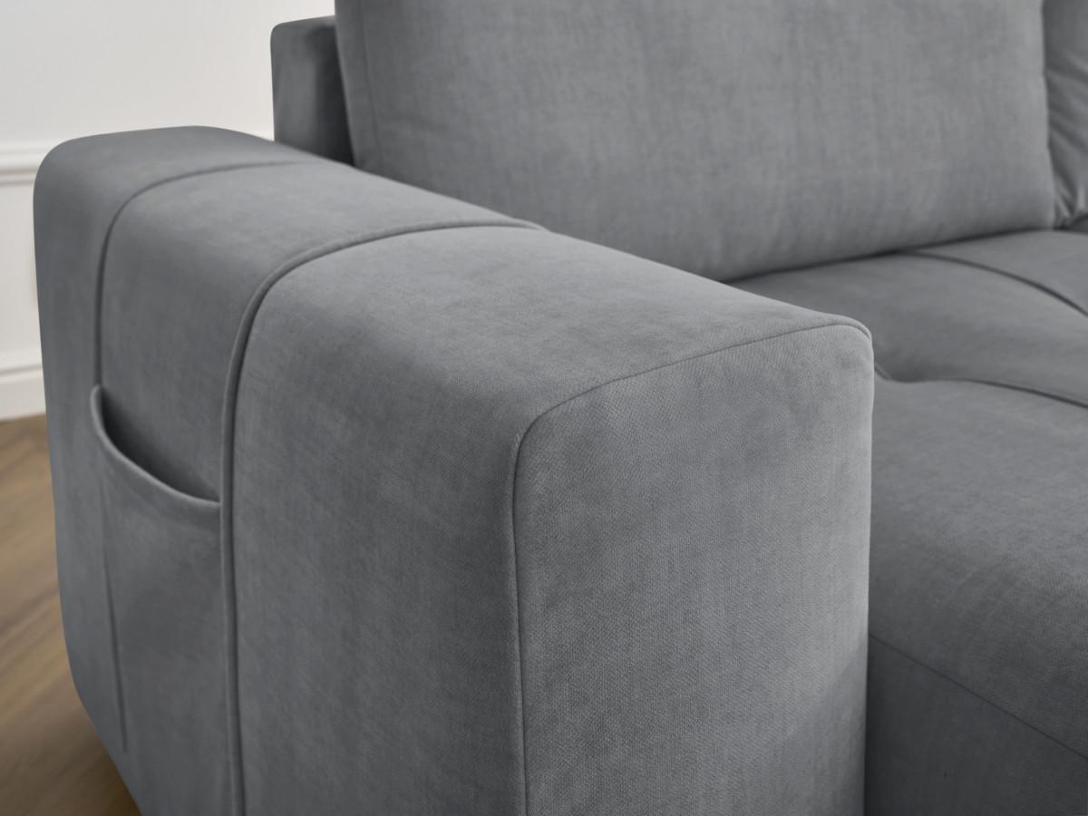 Bobochic Arsene Sofa 4-Sitzer Samt Dunkelgrau