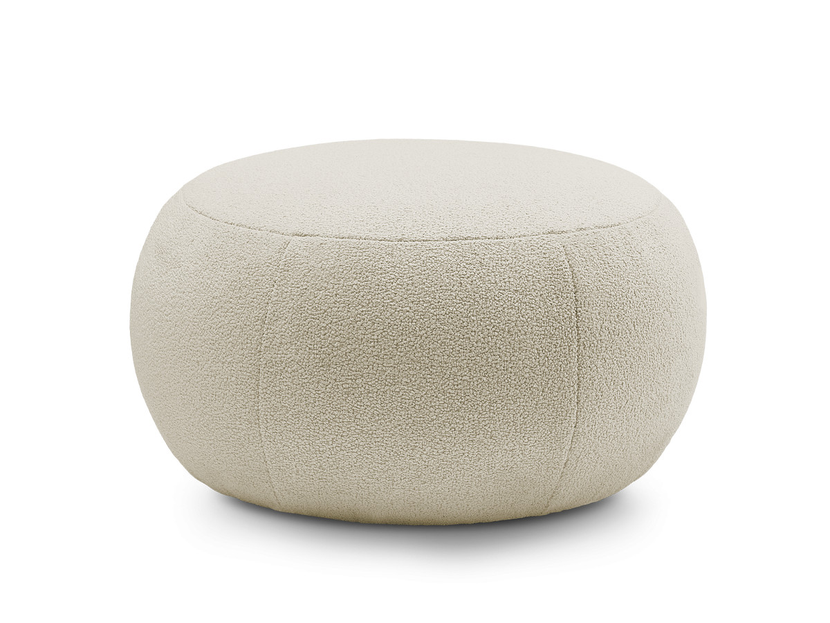 Bobochic Hayden Pouf, rund Bouclé-Stoff Beige, 76 cm