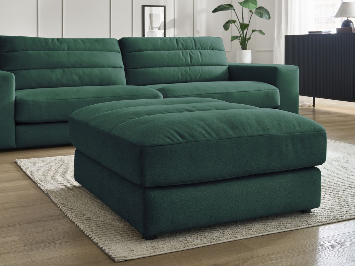 Bobochic Sierra Sofa 4-Sitzer mit Pouf Samt Dunkelgrün