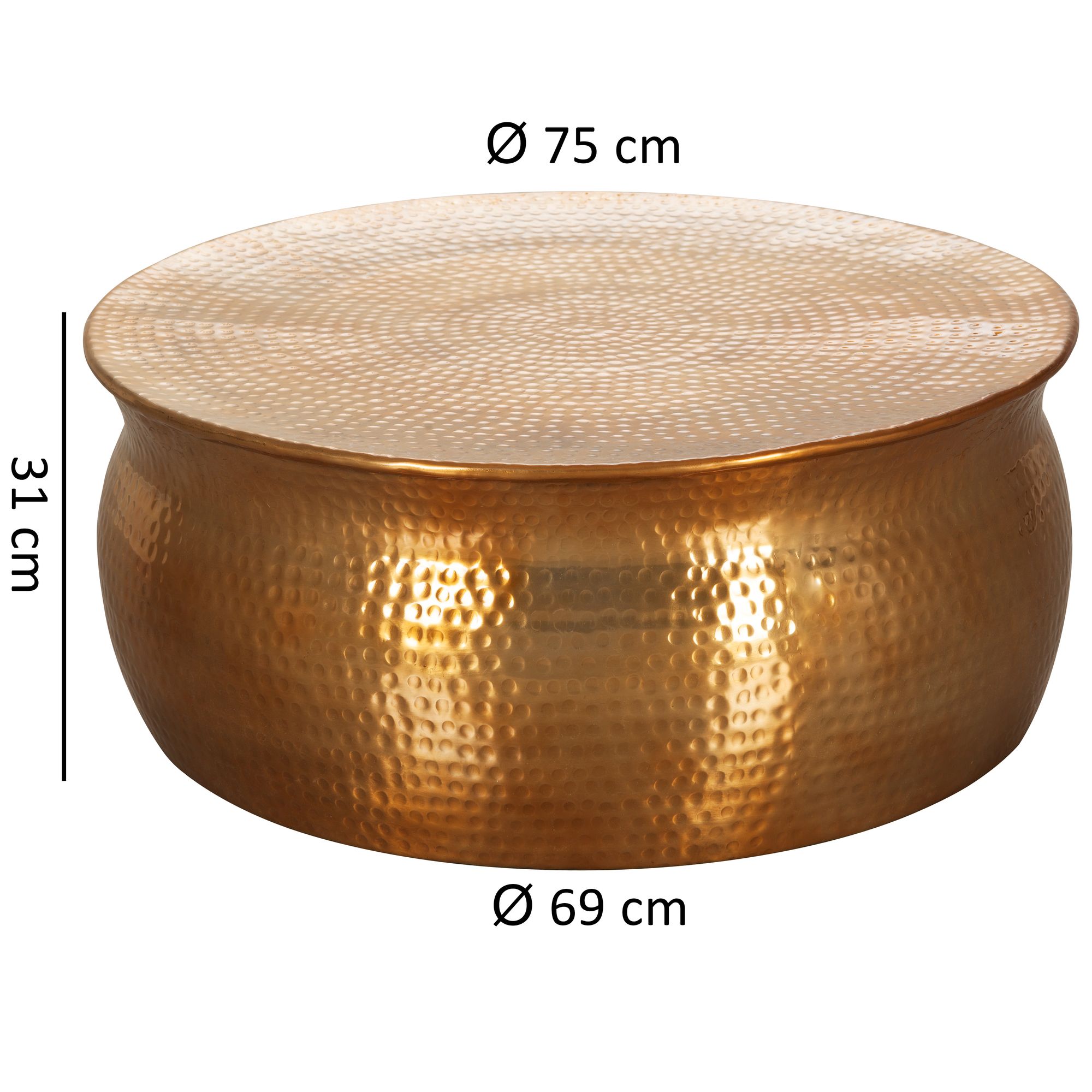 Couchtisch Rorvik Aluminium Gold Ø 75 × H 31 cm