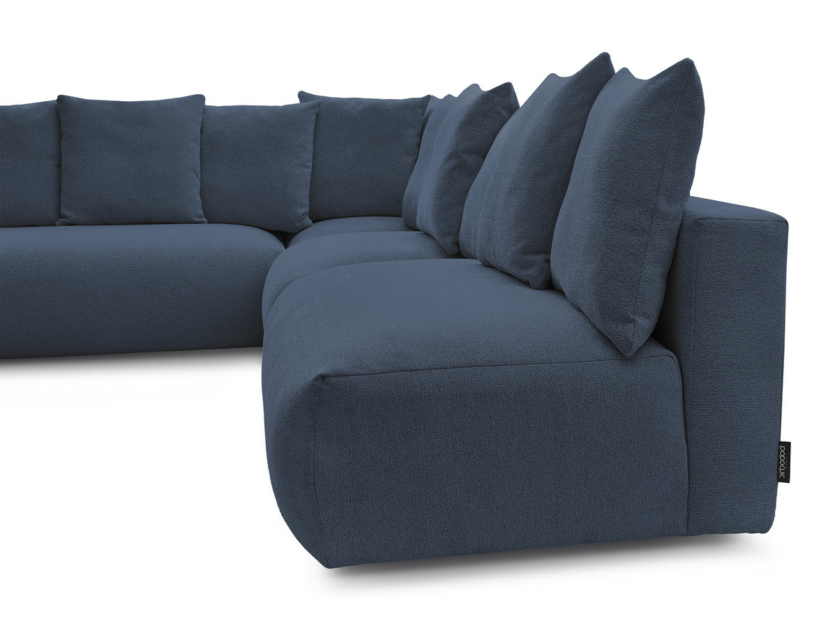 Bobochic Voltaire Ecksofa 322 × 268 cm Melange-Stoff Dunkelblau Ecke links