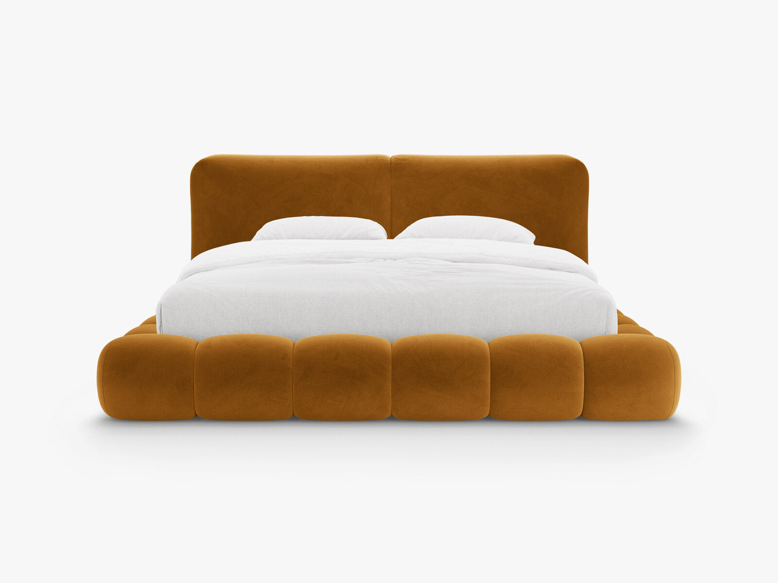 Micadoni Stauraumbett mit Kopfteil Solange Samt Magic Velvet Senf 160x200