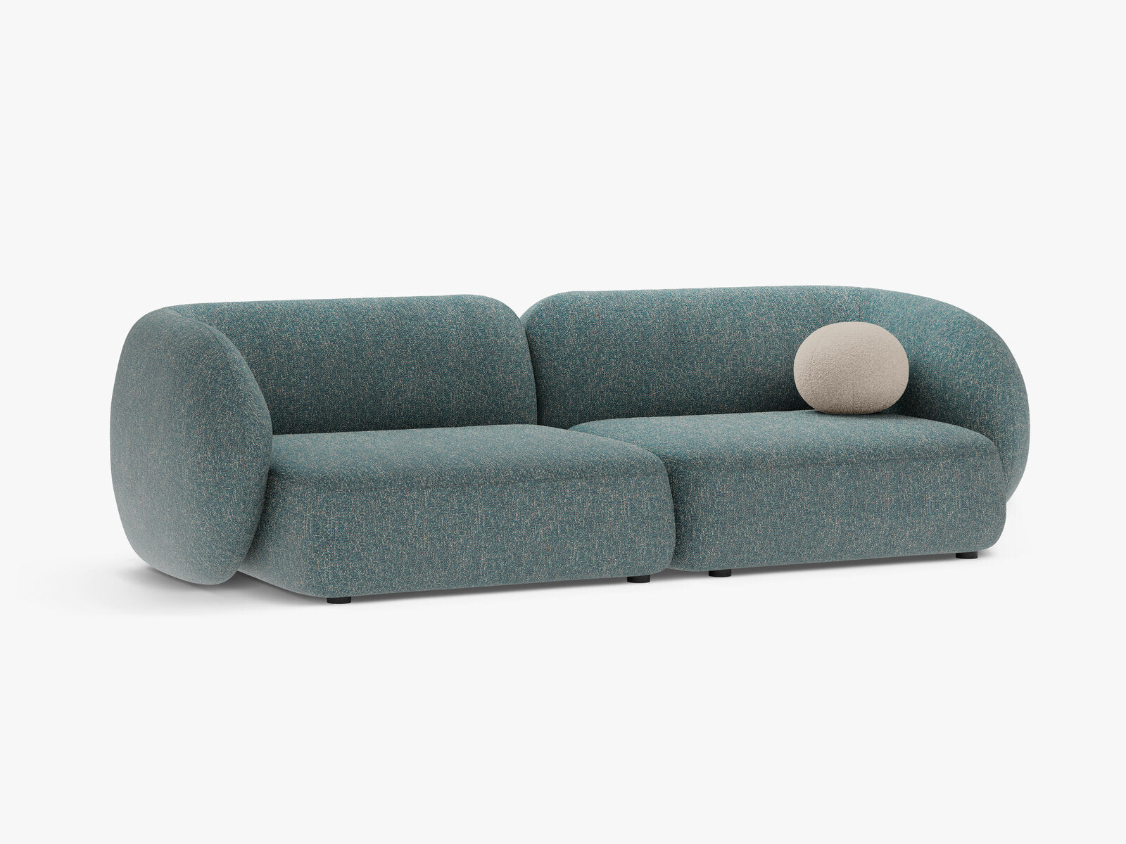 Micadoni Sofa Kate 4-Sitzer Strukturierter Stoff Blau Melange