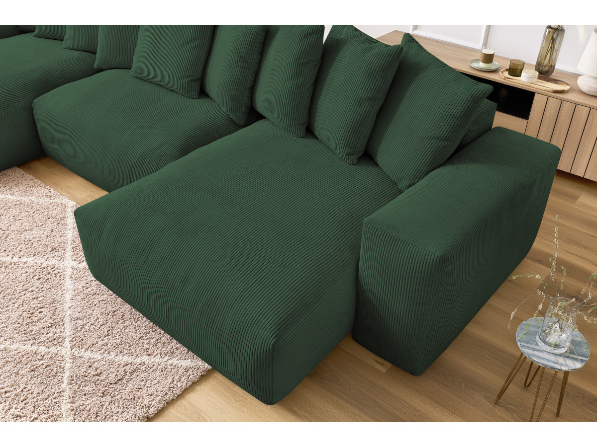 Bobochic Voltaire Wohnlandschaft 420 × 174 cm Cordsamt Grün