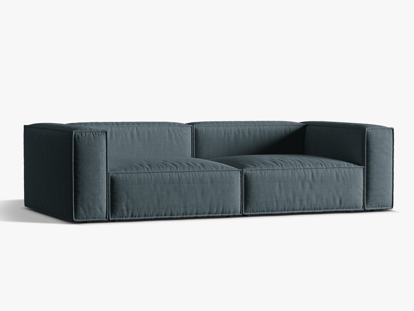 Micadoni Sofa Nuria 5-Sitzer Strukturierter Stoff Dunkel Petrol