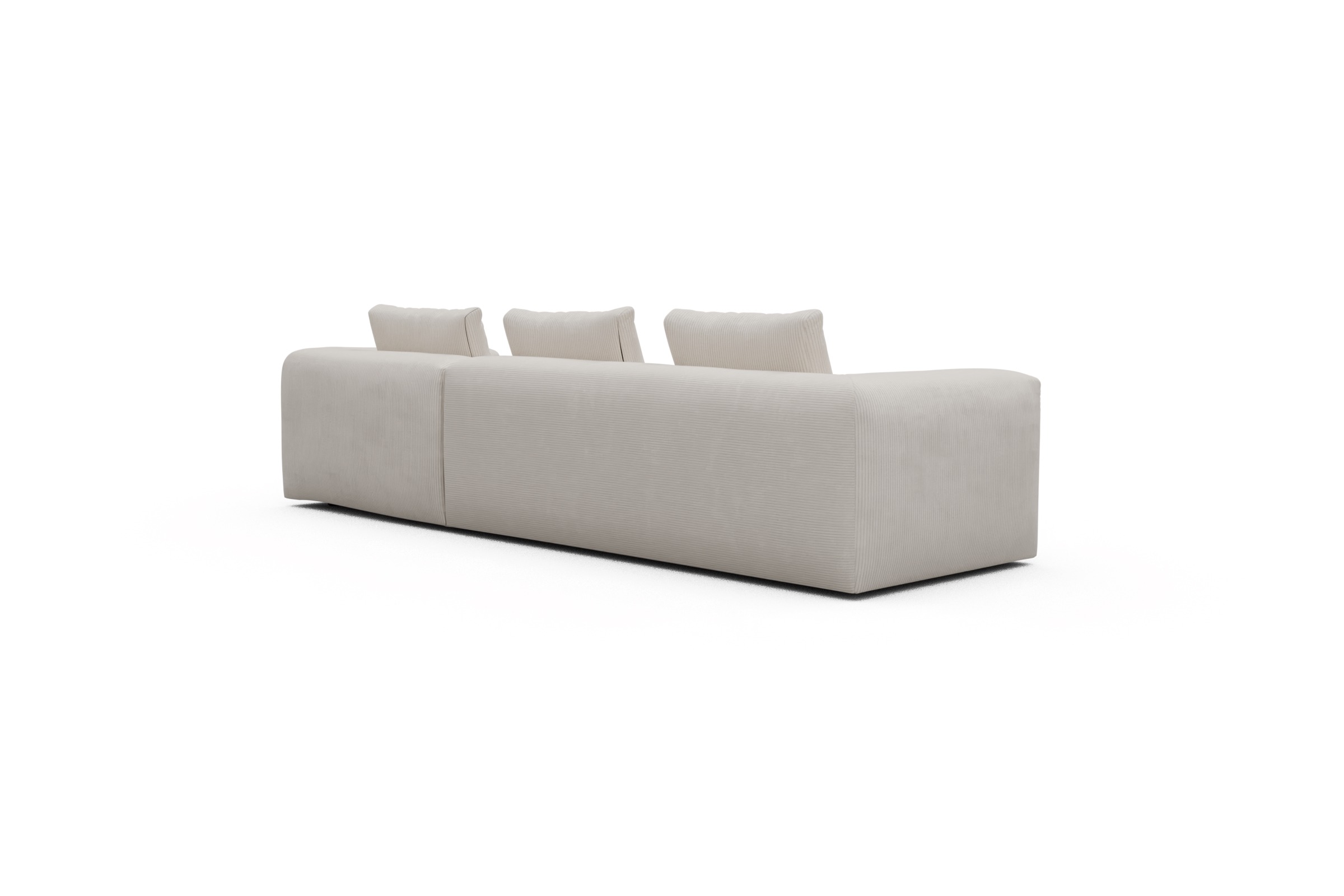 Ecksofa Fred Chaiselongue rechts mit 2,5-Sitzer Corduroy-Ivory