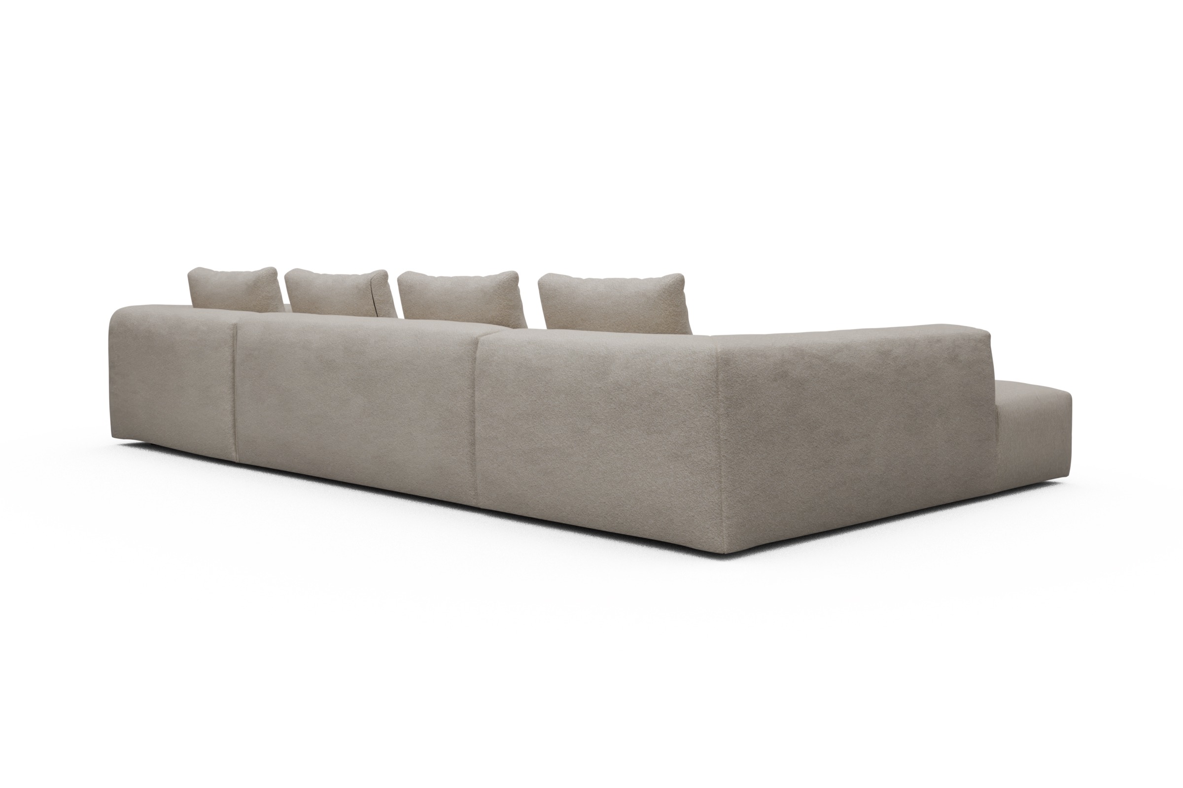 Wohnlandschaft Fred Relax-Ecke links mit 2-Sitzer und Chaiselongue rechts Aivi-Lace-Beige