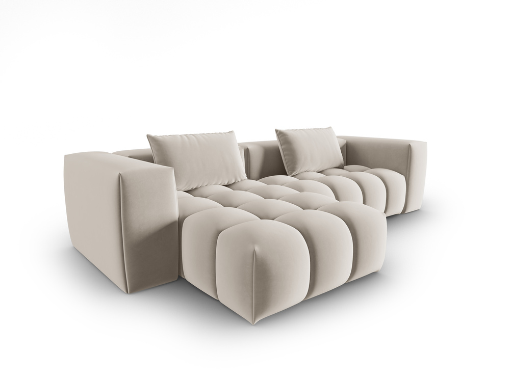 Cosmopolitan Design Ecksofa Verona 3-Sitzer Samt Casino Ecru Links