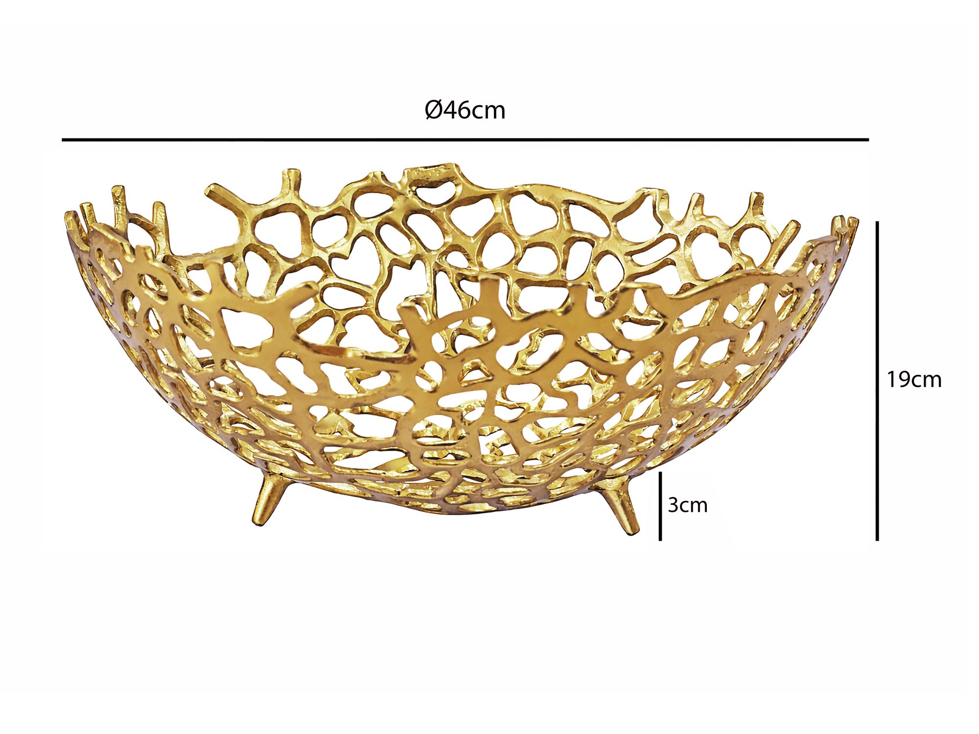 Dekoschale Lofot Aluminium Gold Ø 46 cm