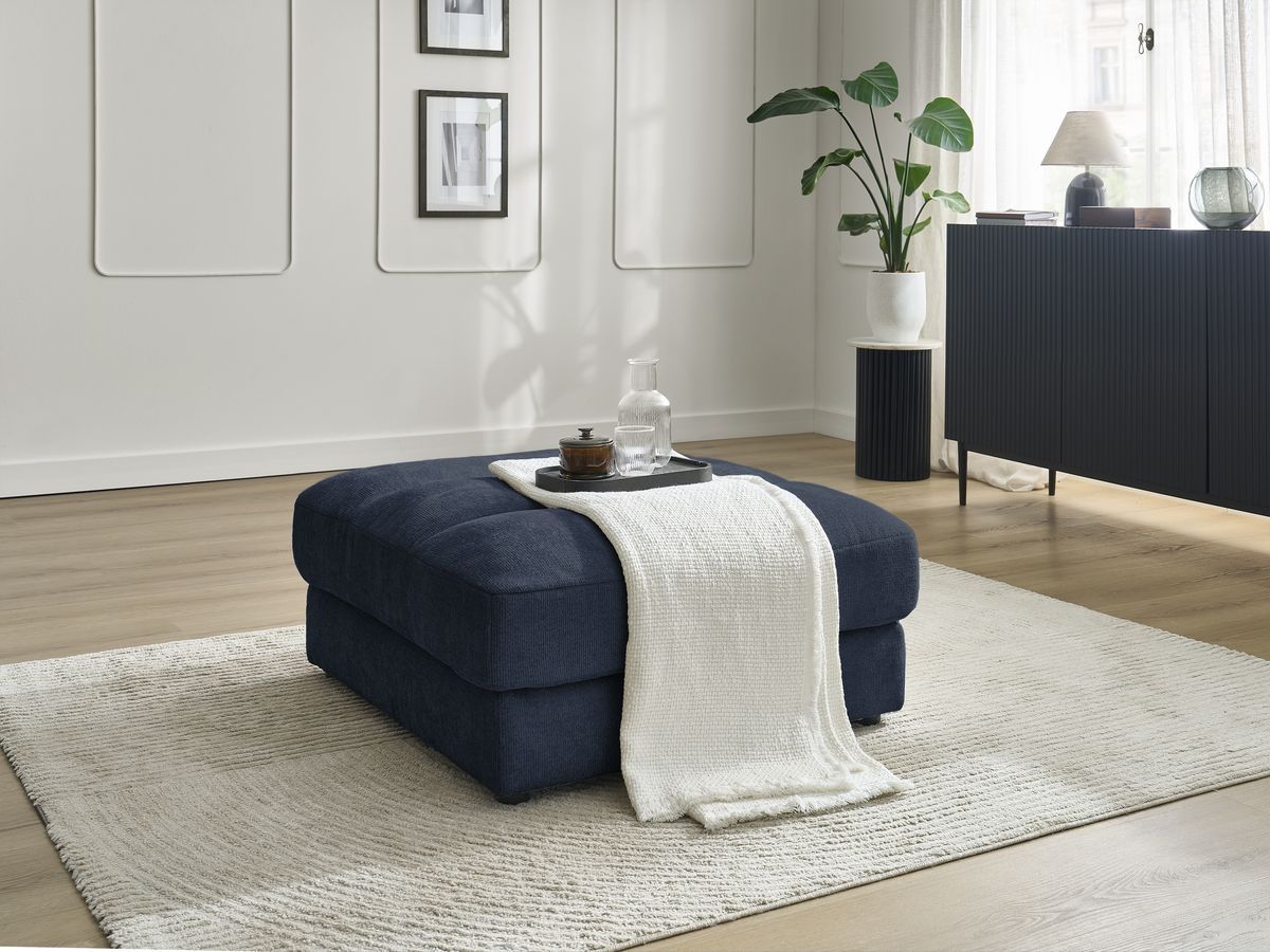 Bobochic Sierra Pouf Strukturstoff Dunkelblau
