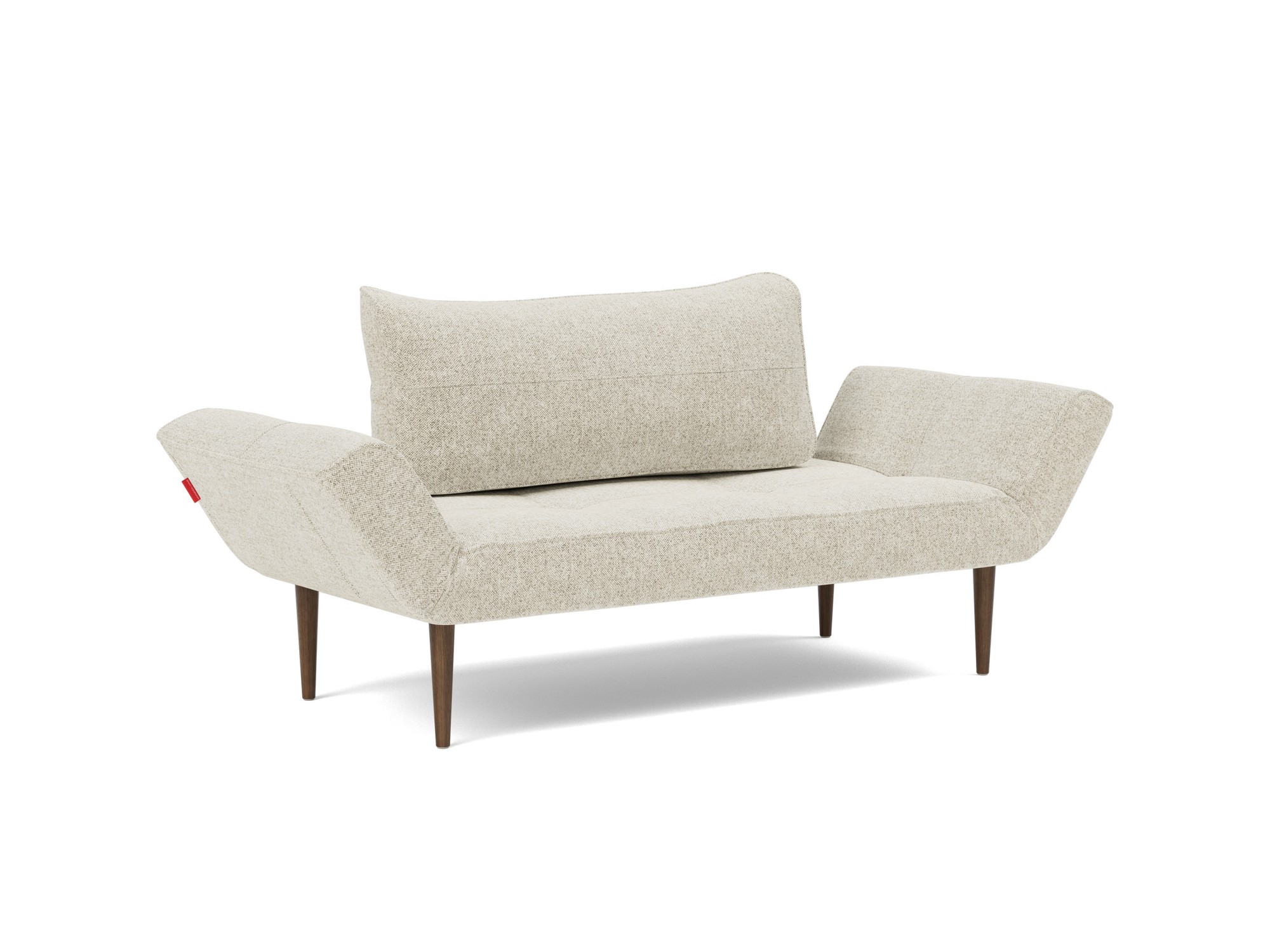 Tagesbett Zeal Strukturierter Stoff Taura 357-Off-White Beine Styletto Eiche dunkel