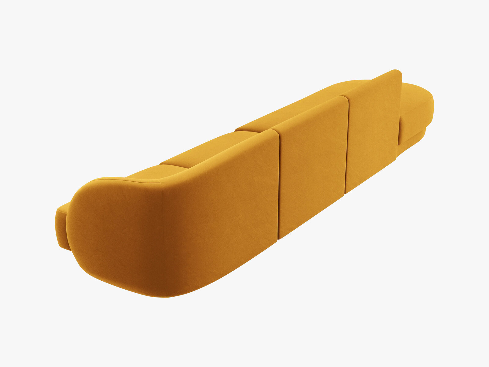 Micadoni Sofa Miley 4-Sitzer Links Samt Bluvel Gelb