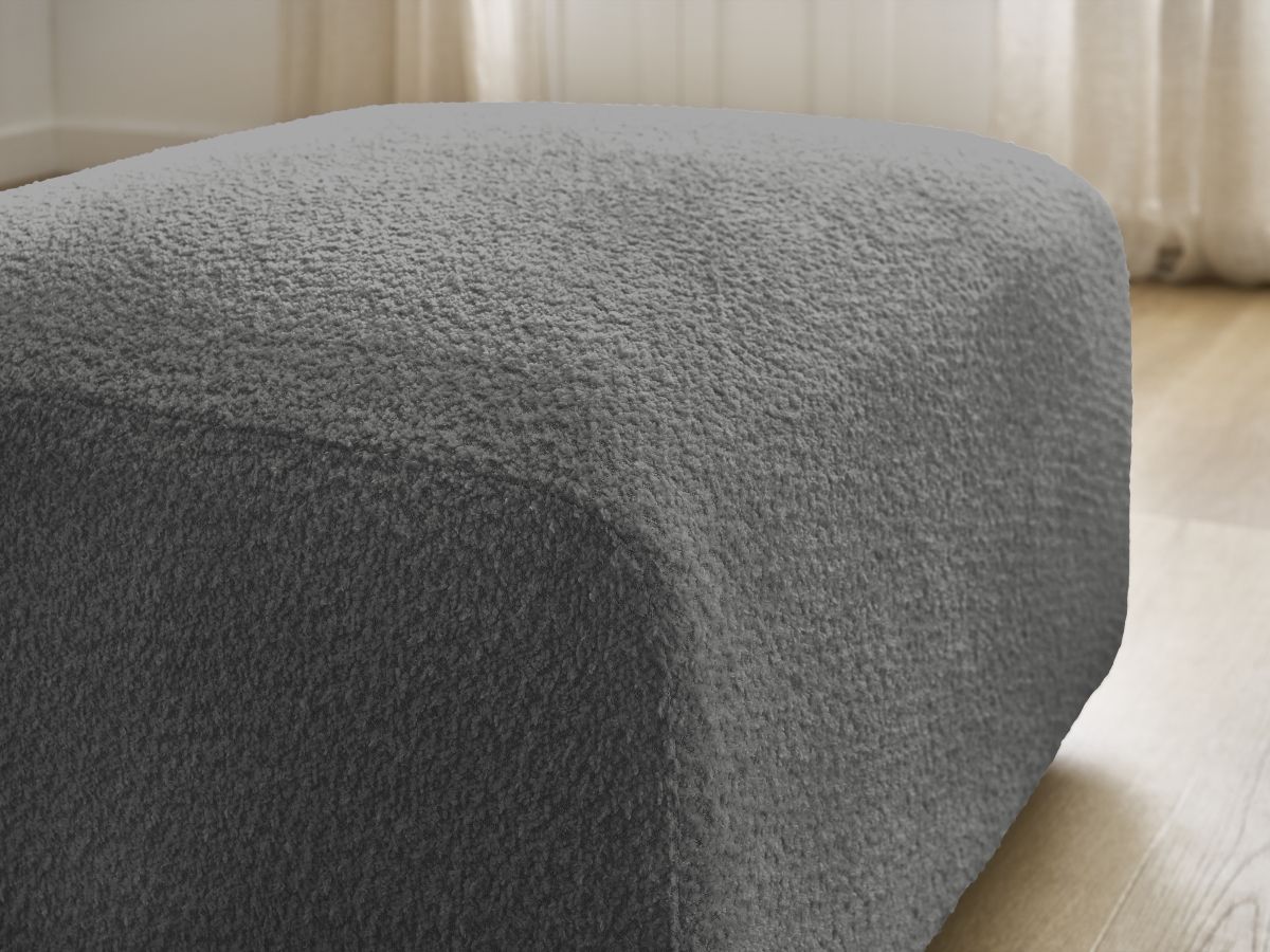 Bobochic Tina Pouf Bouclé-Stoff Dunkelgrau