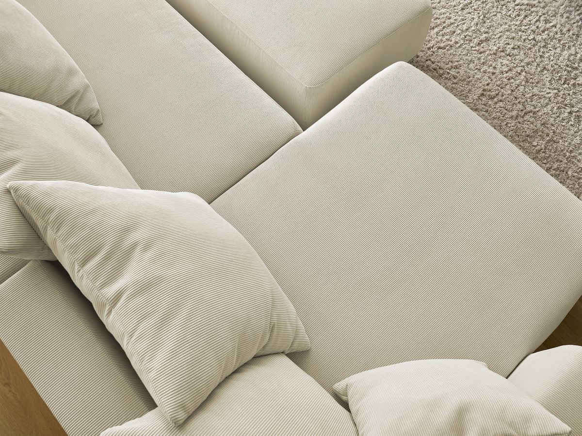 Bobochic Sidonie Wohnlandschaft mit Pouf Cordsamt Beige