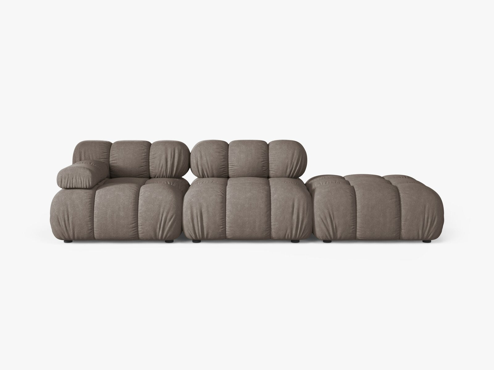 Micadoni Modulares Sofa Bellis 4-Sitzer Rechts Strukturierter Stoff Liberty Cappuccino