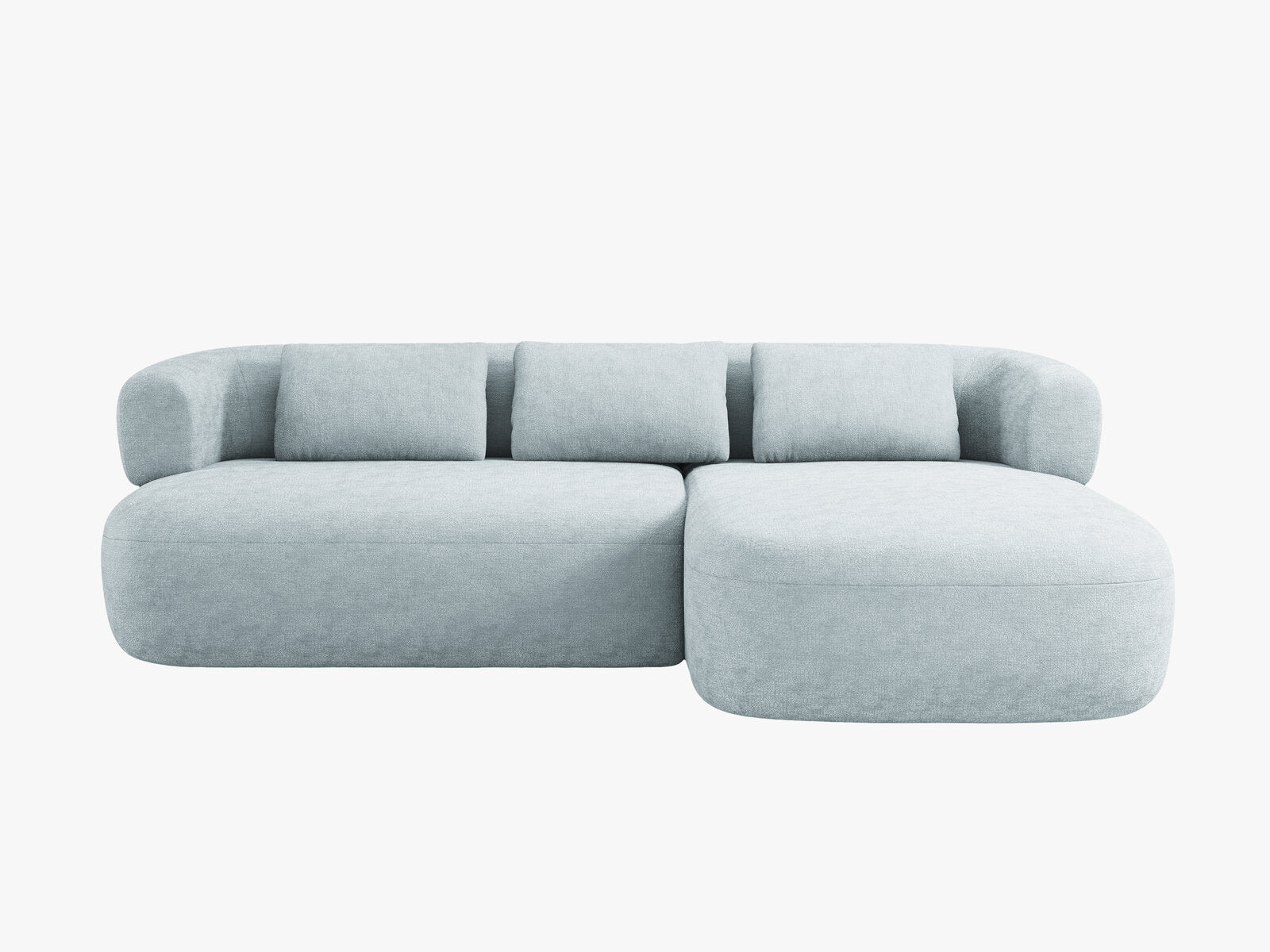 Micadoni 5-Sitzer Ecksofa Jenny Rechts Chenille Perfect Harmony Hellblau