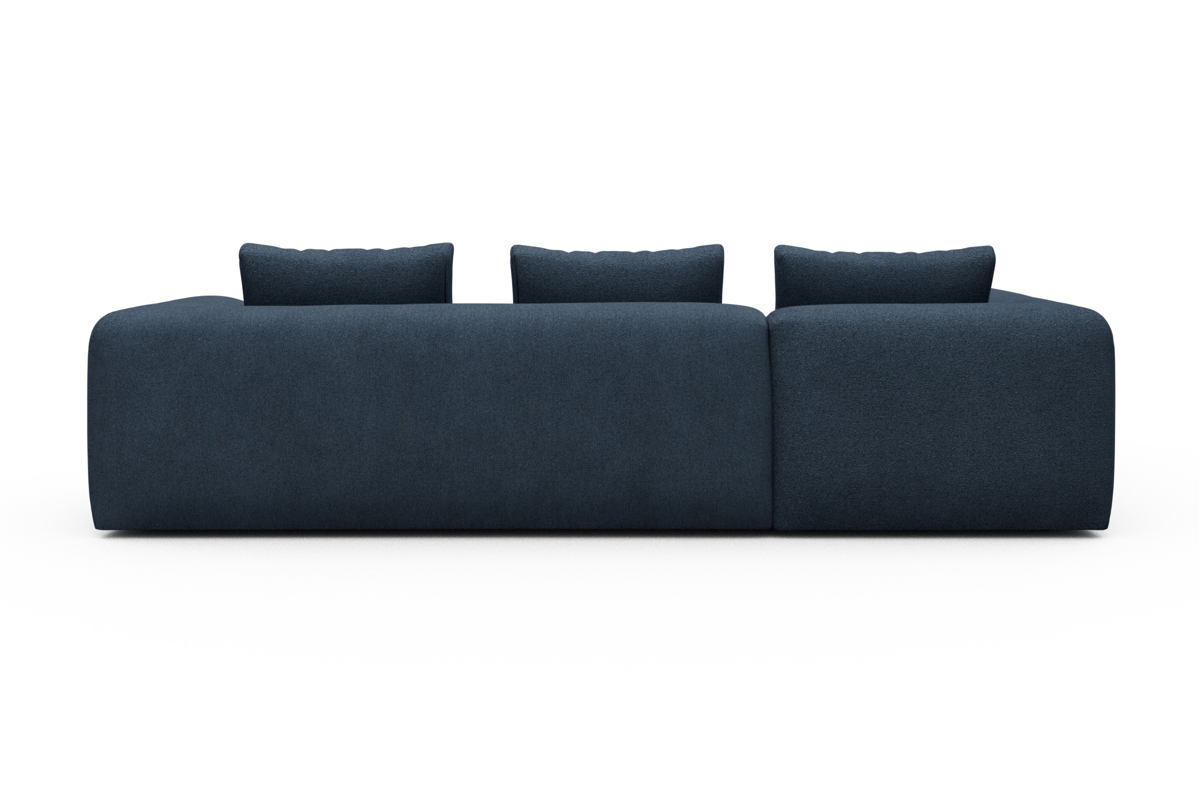 Ecksofa Fred 2x 2,5-Sitzer links offen Boucle-Blue