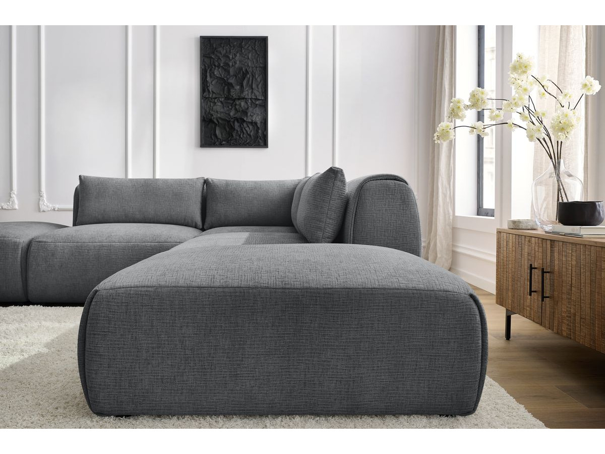 Bobochic Jeanne Ecksofa 271 × 300 cm Strukturstoff Dunkelgrau