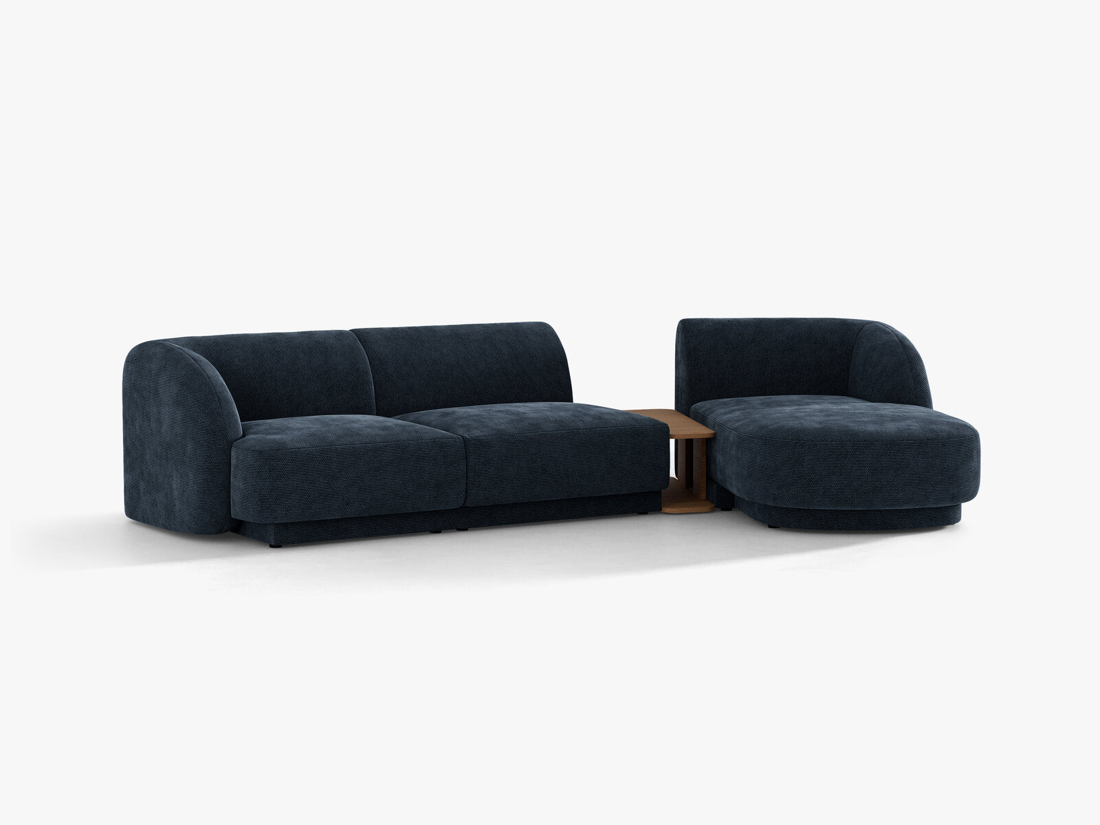 Micadoni Modulares Sofa Miley mit Recamiere 3-Sitzer Rechts Chenille Haga Königsblau